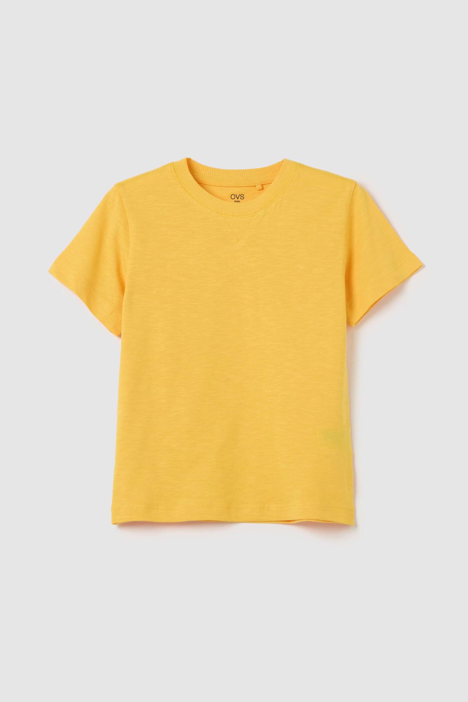 OVS παιδικό T-shirt μονόχρωμο Regular Fit - 002262597 Κίτρινο