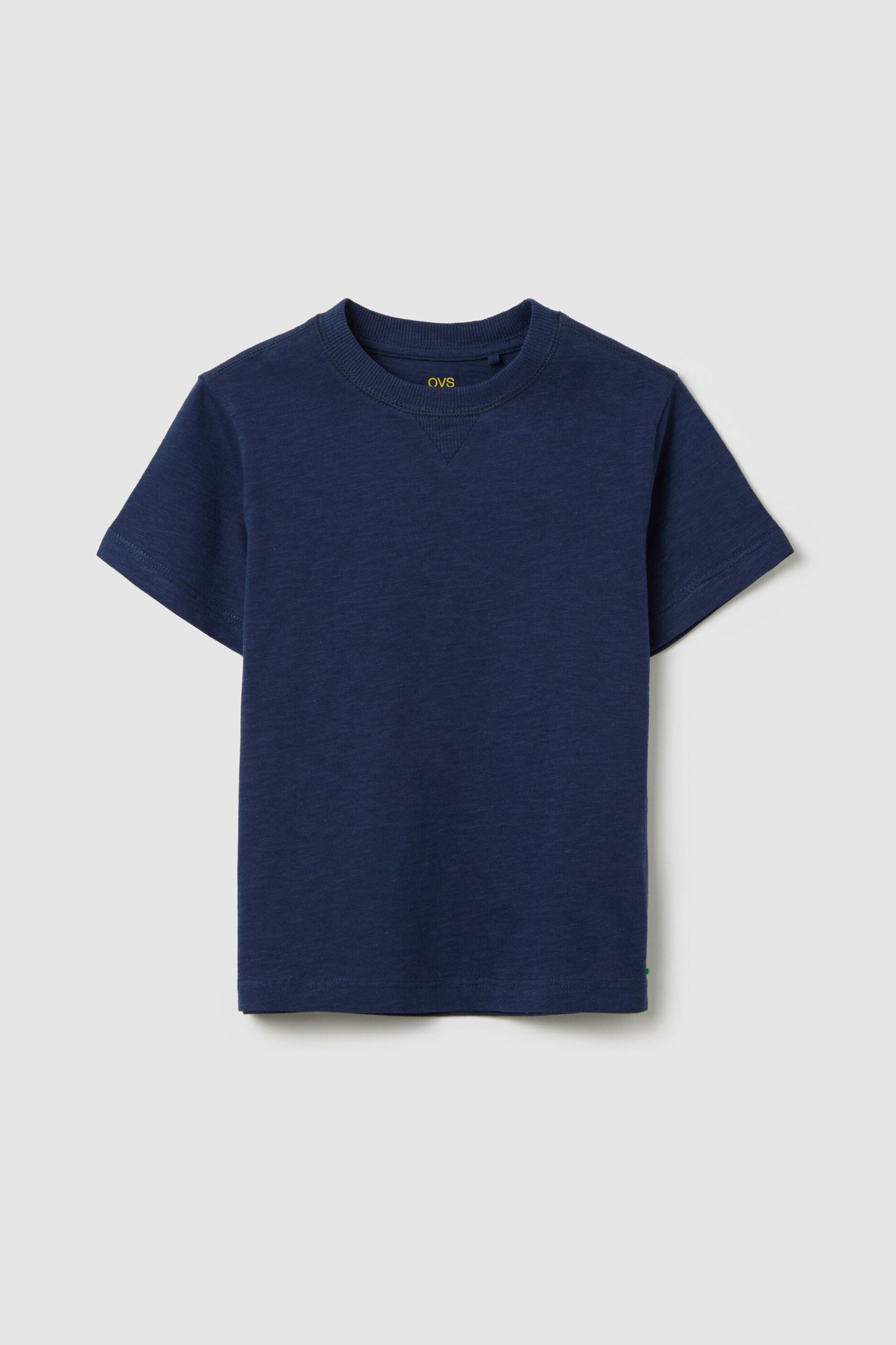 OVS παιδικό T-shirt μονόχρωμο Regular Fit - 002262611 Μπλε Σκούρο