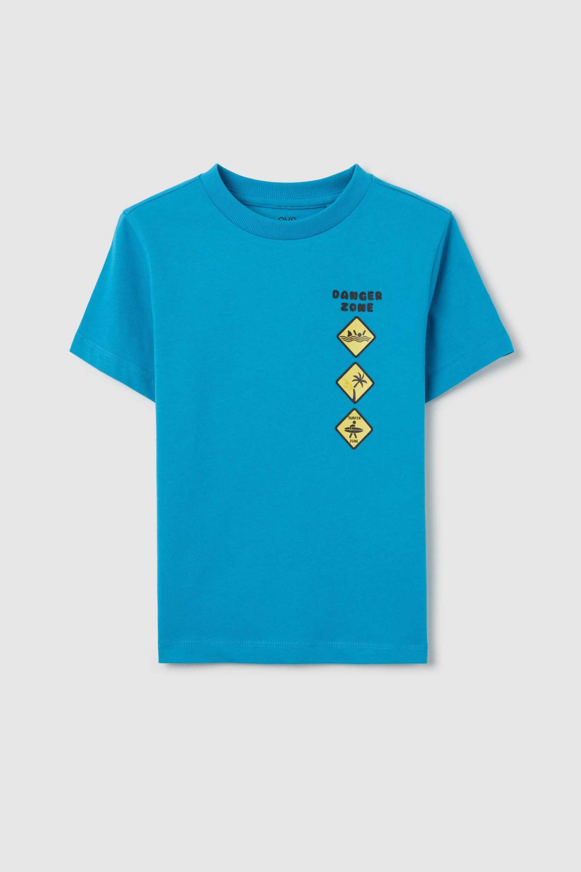 OVS παιδικό T-shirt με print Regular Fit - 002269159 Μπλε