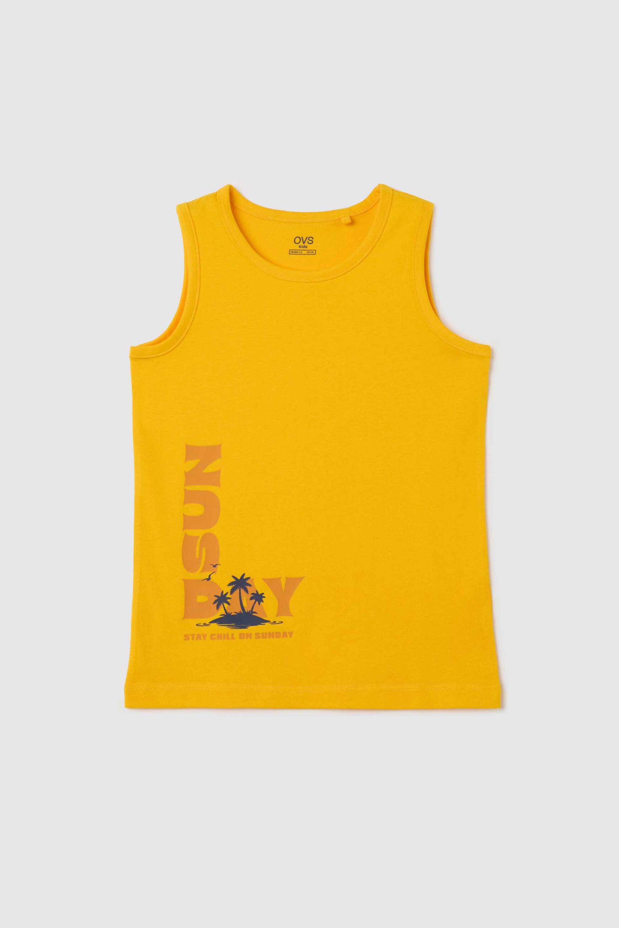 OVS παιδική αμάνικη μπλούζα με print Regular Fit - 002358901 Κίτρινο
