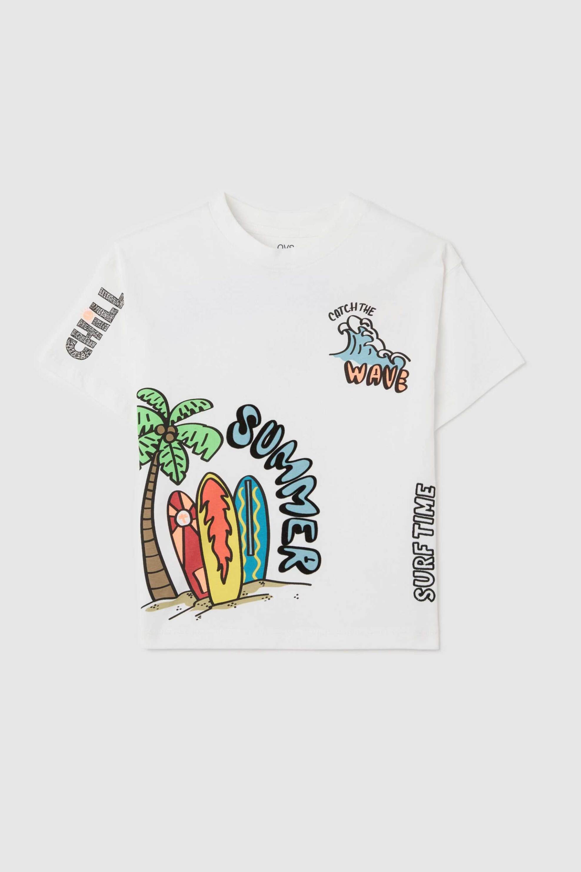 OVS παιδικό T-shirt με all-over print Regular Fit - 002269096 Λευκό
