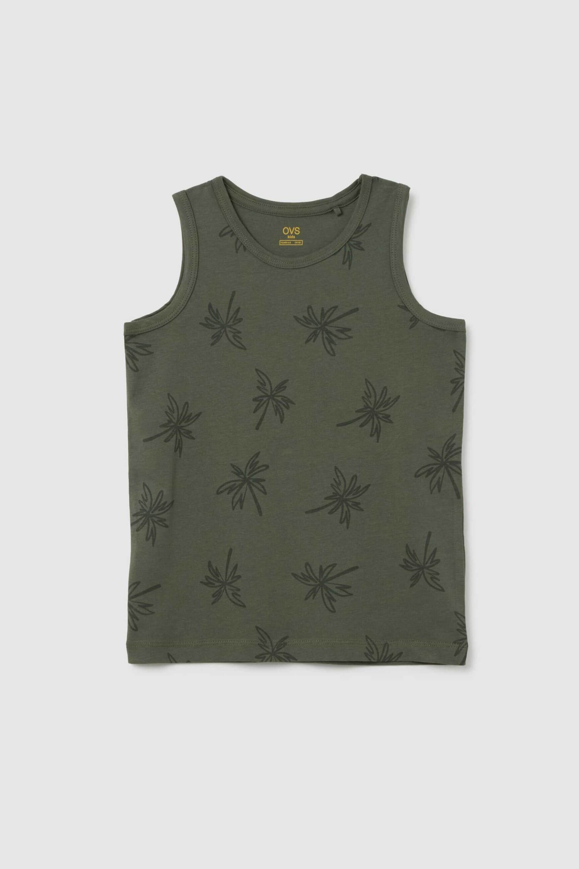 OVS παιδική αμάνικη μπλούζα με all-over print Regular Fit - 002366920 Λαδί