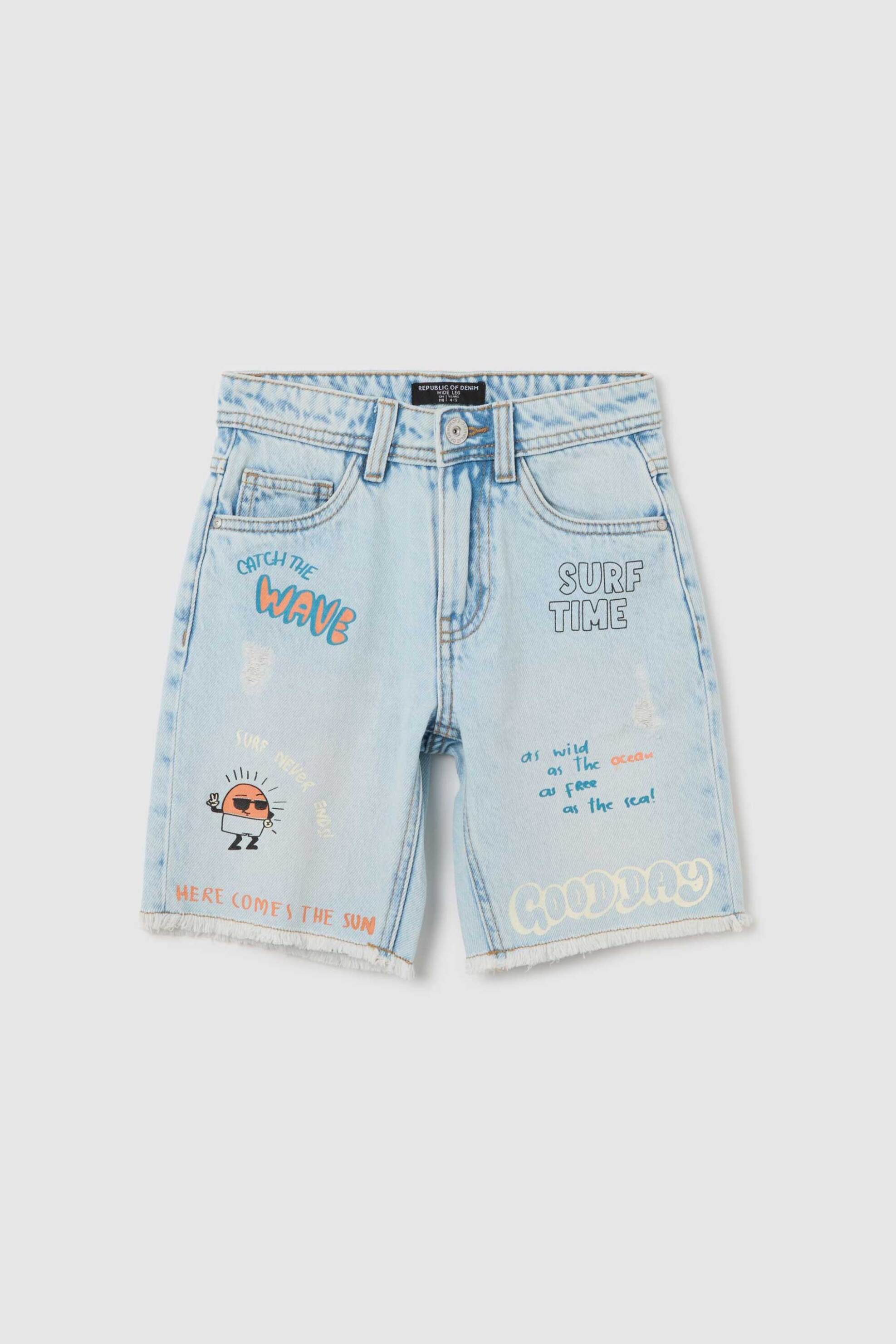 OVS παιδική denim βερμούδα Regular Fit - 002262576 Denim Blue Ανοιχτό