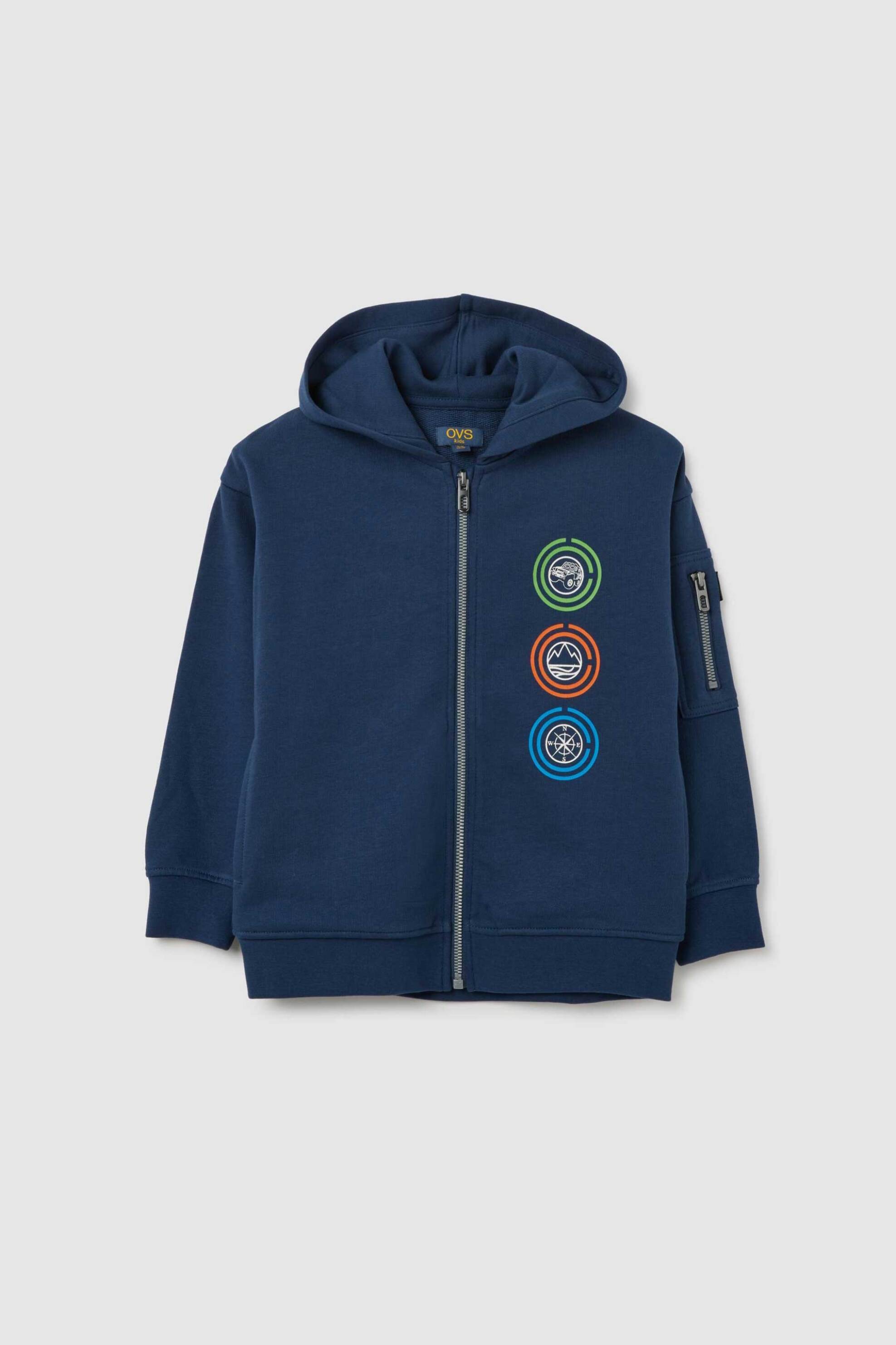 OVS KIDS OVS παιδική ζακέτα φούτερ με prints Regular Fit - 002397520 Μπλε