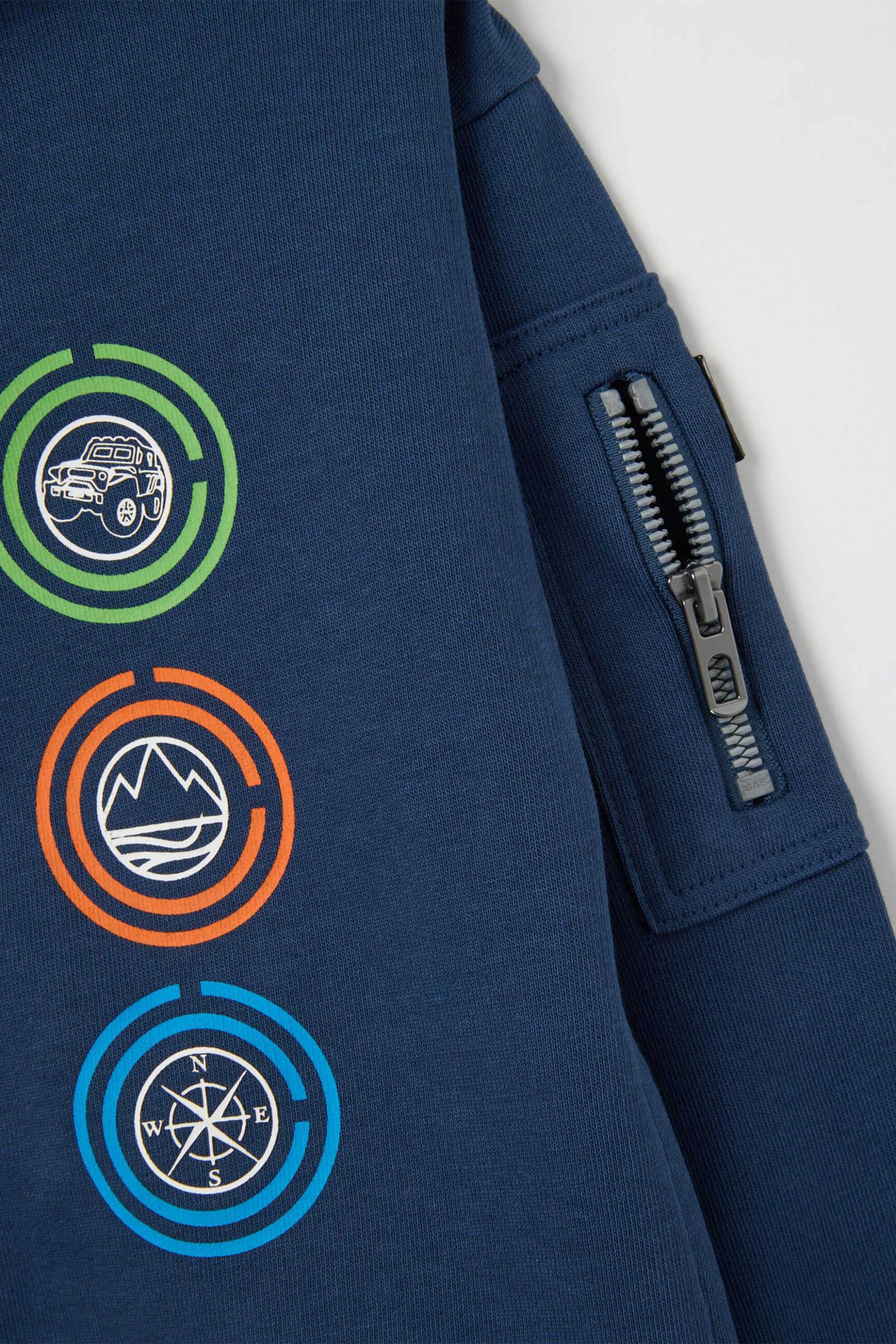 OVS παιδική ζακέτα φούτερ με prints Regular Fit - 002397520 Μπλε φωτογραφία