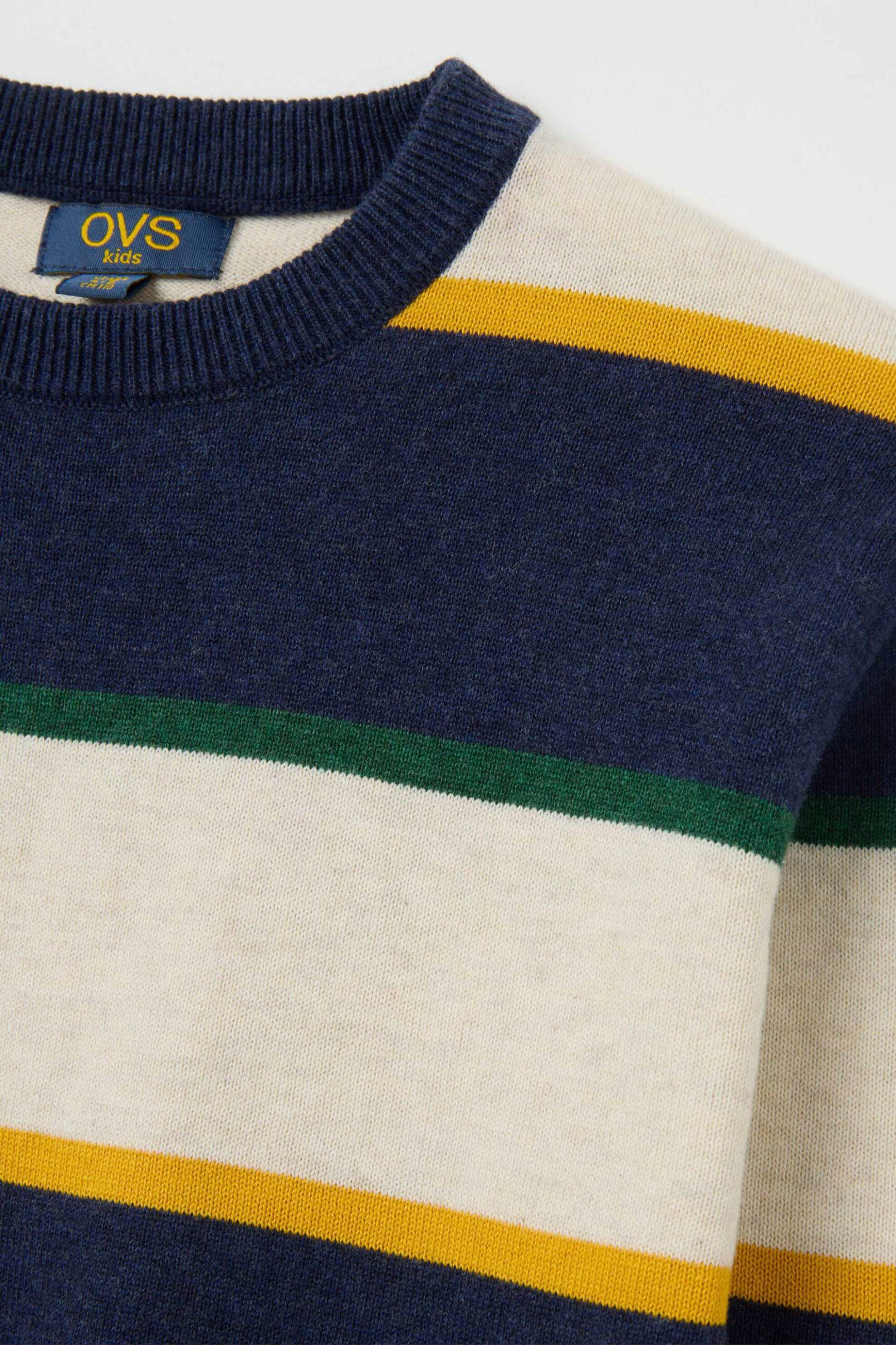 OVS παιδική πλεκτή μπλούζα με ριγέ σχέδιο Regular Fit - 002400086 Μπλε Σκούρο φωτογραφία
