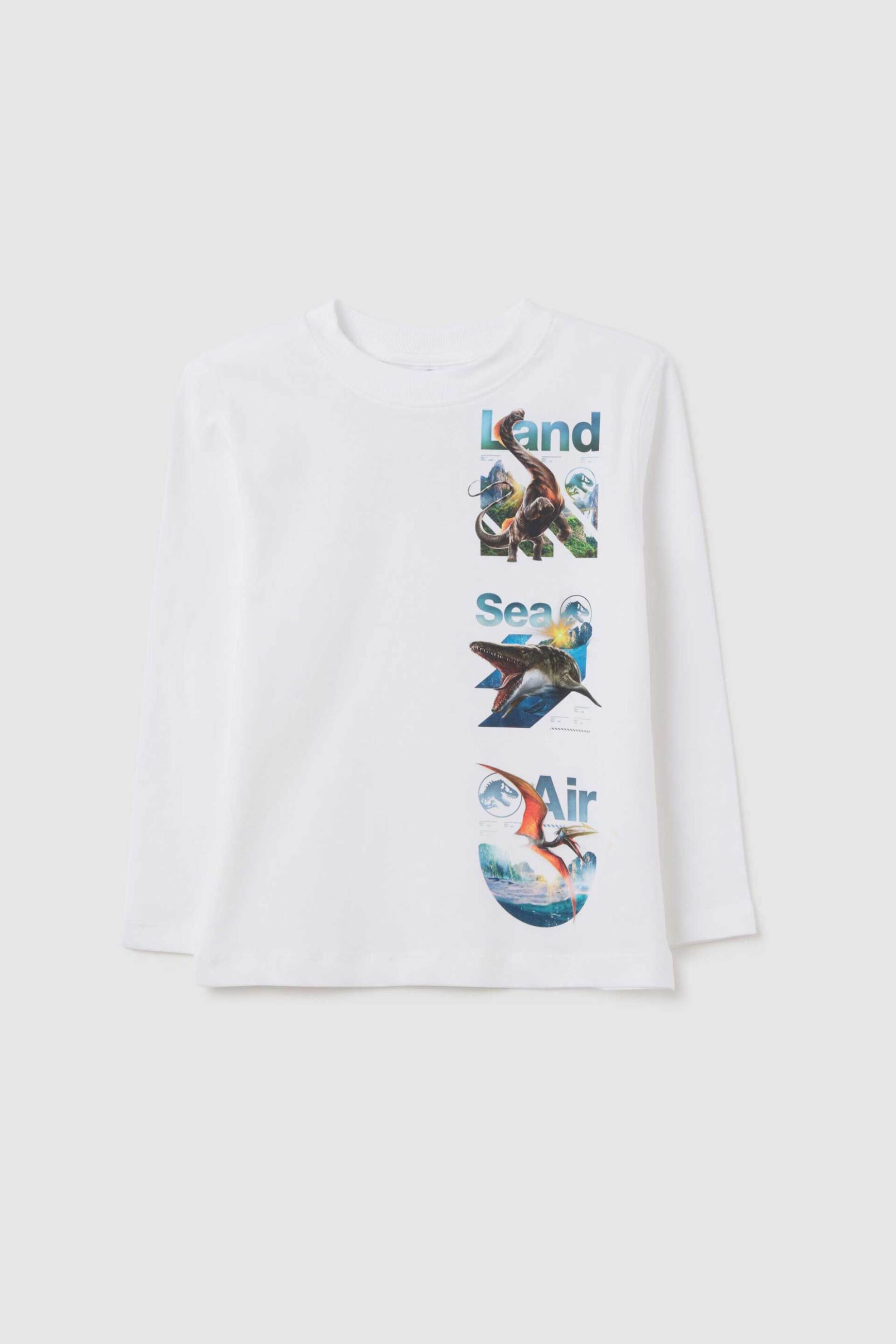 OVS KIDS OVS παιδική μακρυμάνικη μπλούζα με Jurassic World print Regular Fit - 002401225 Λευκό