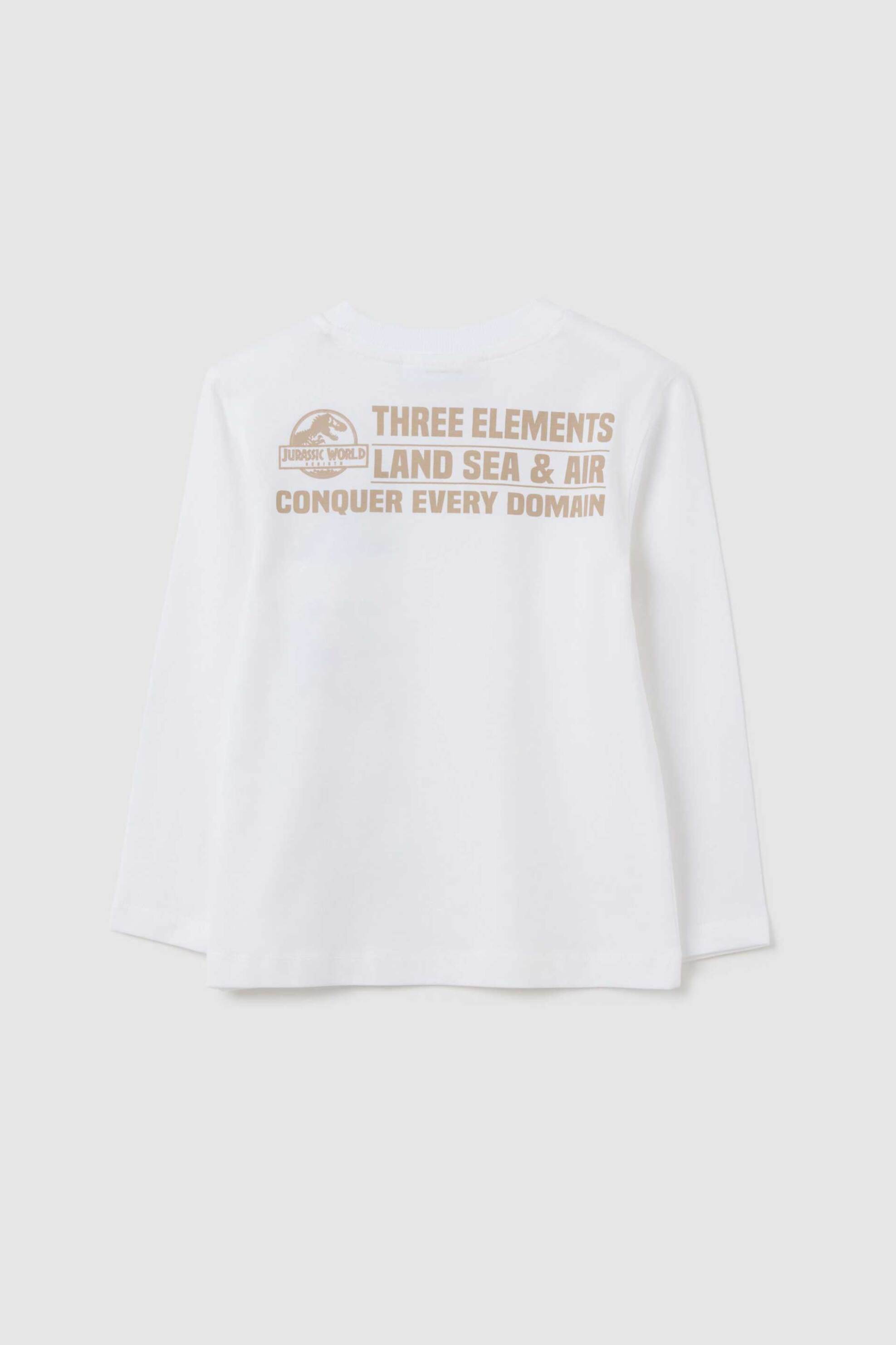 OVS παιδική μακρυμάνικη μπλούζα με Jurassic World print Regular Fit - 002401225 Λευκό φωτογραφία