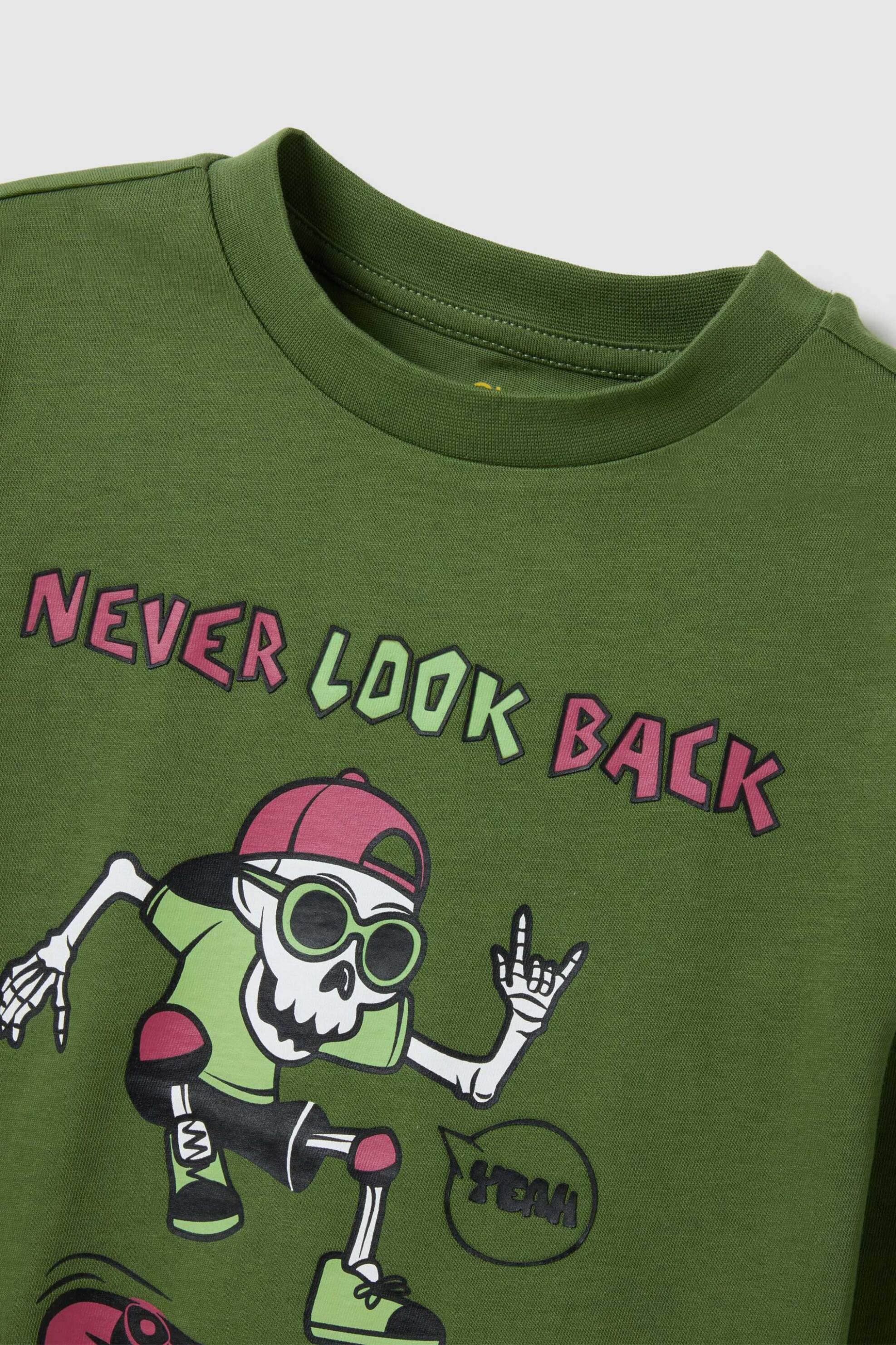 OVS παιδική μακρυμάνικη μπλούζα με print Regular Fit - 002446021 Πράσινο φωτογραφία