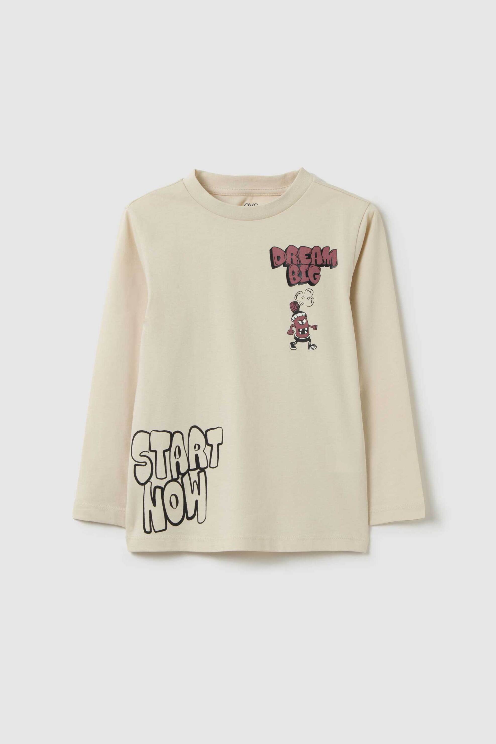 OVS KIDS OVS παιδική μακρυμάνικη μπλούζα με print Regular Fit - 002446028 Εκρού