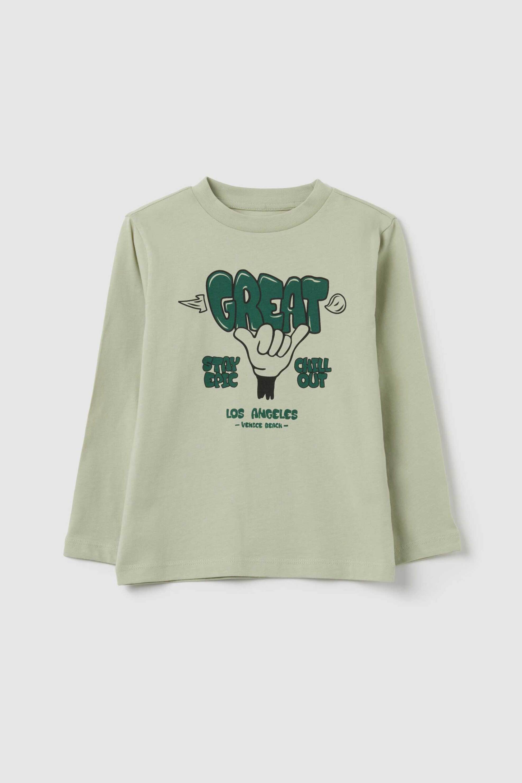 OVS KIDS OVS παιδική μακρυμάνικη μπλούζα με print Regular Fit - 002446042 Βεραμάν Ανοιχτό