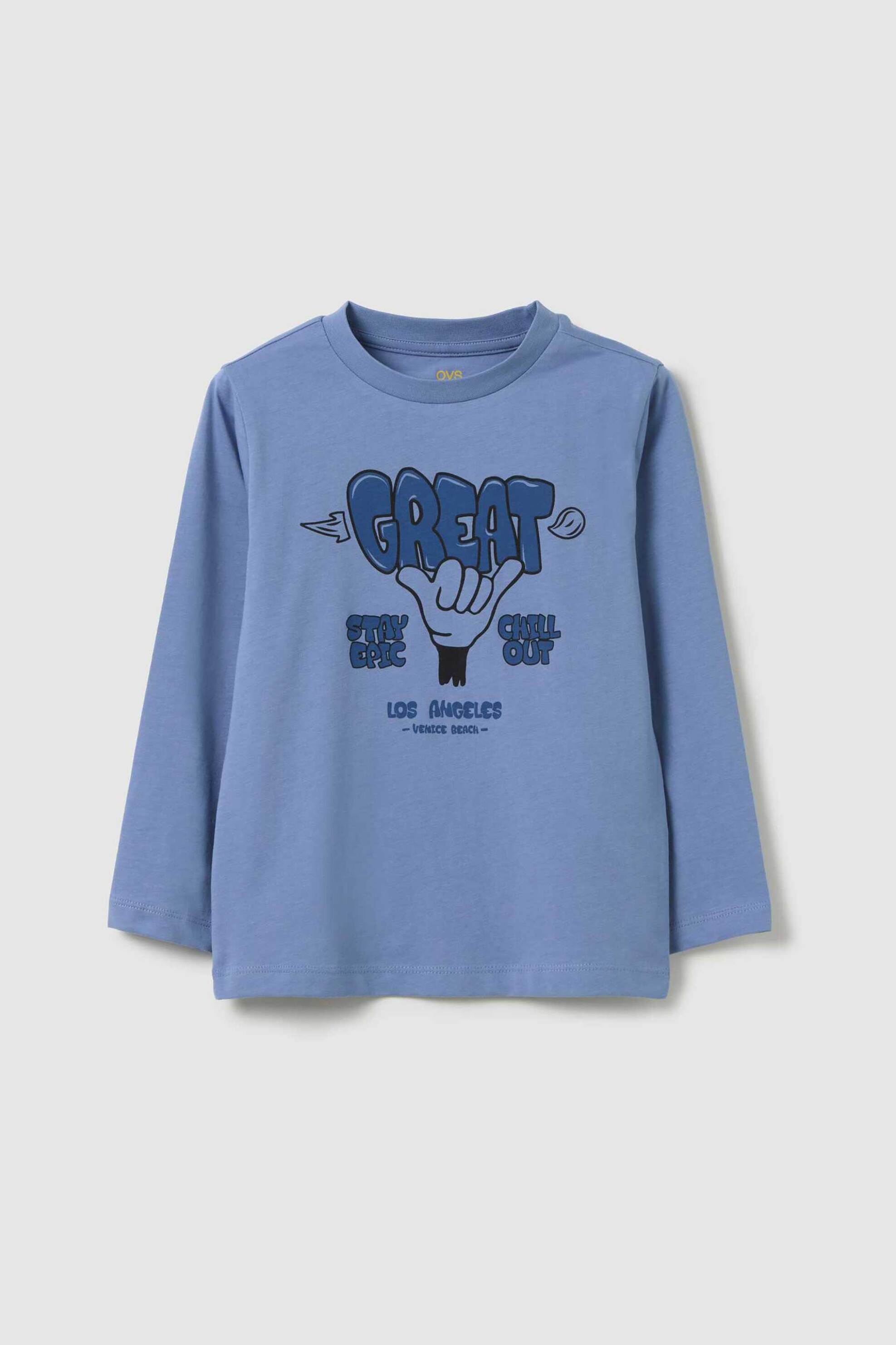 OVS KIDS OVS παιδική μπλούζα με print - 002446056 Μπλε