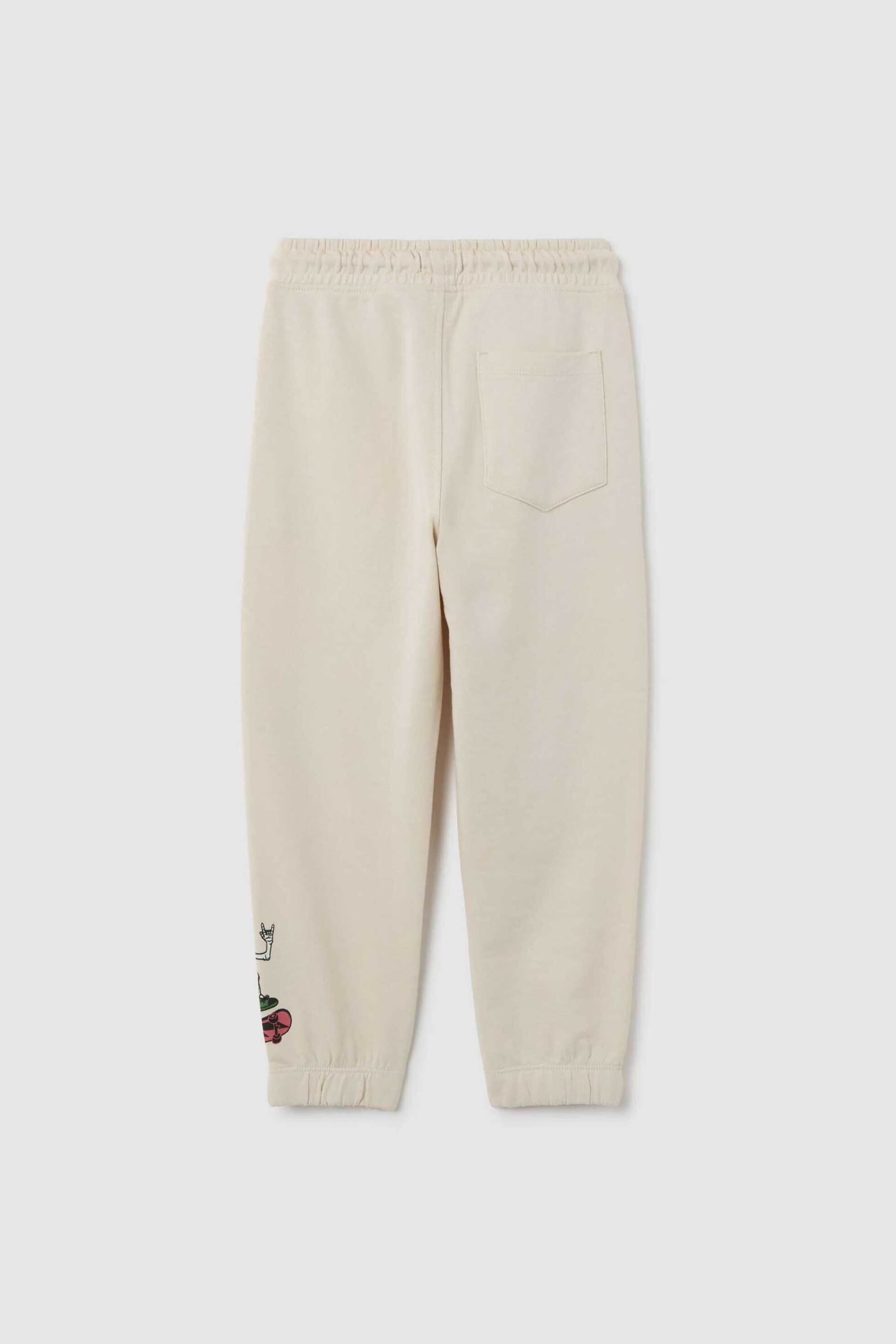 OVS παιδικό παντελόνι φόρμας με print Regular Fit - 002446096 Εκρού φωτογραφία