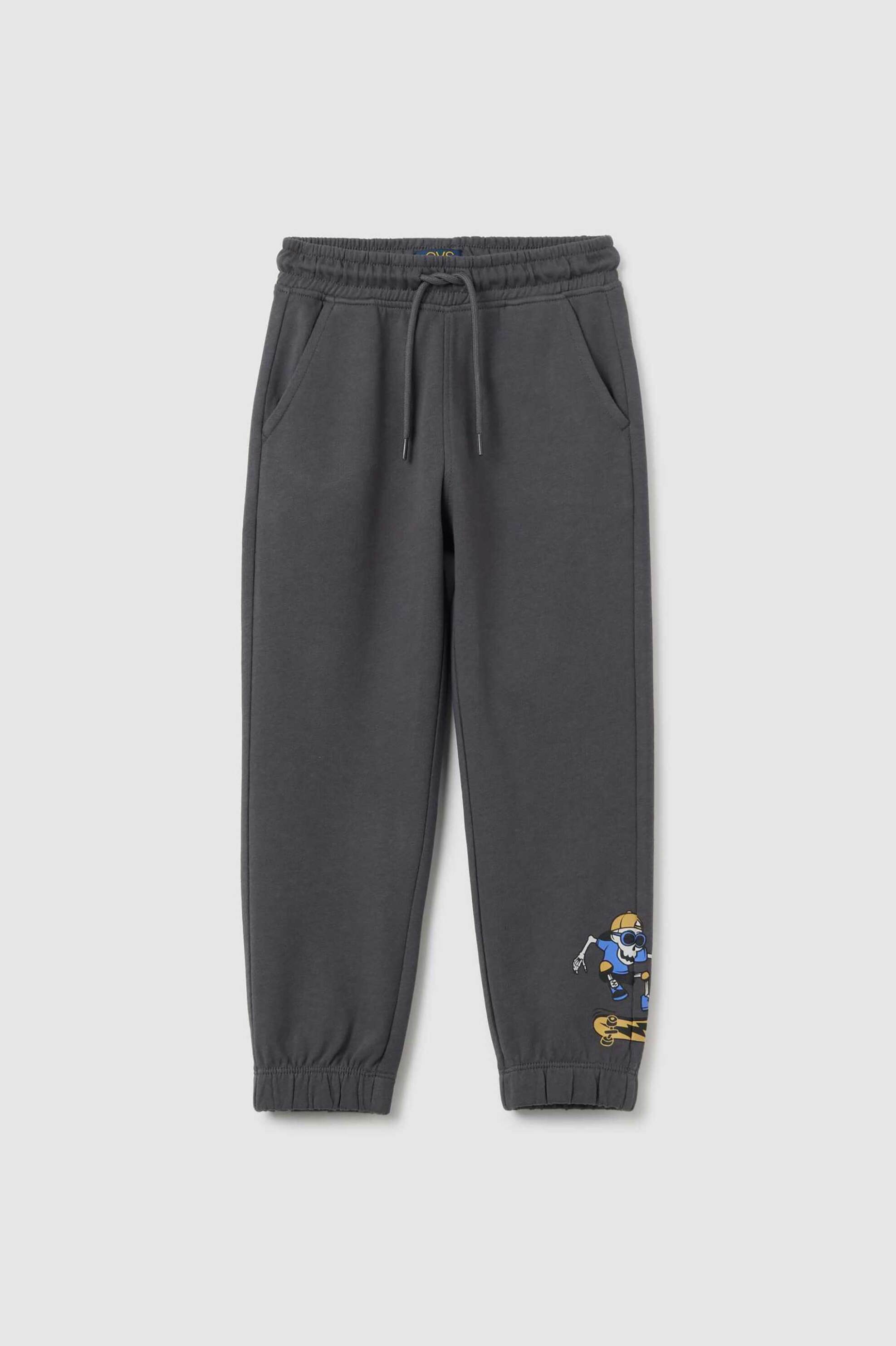 OVS KIDS OVS παιδικό παντελόνι φόρμας με print Regular Fit - 002446103 Γκρι