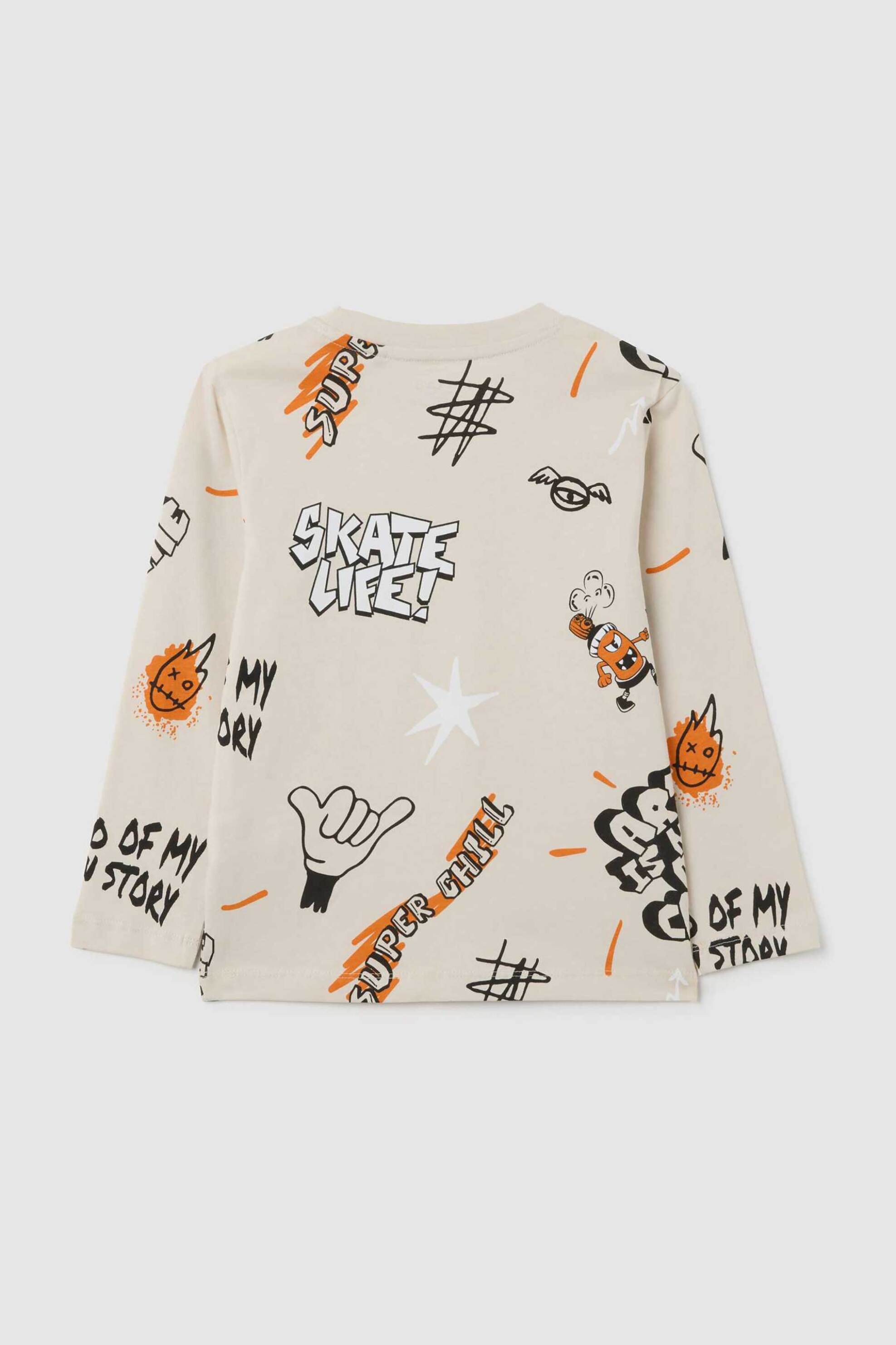 OVS παιδική μπλούζα με all-over print - 002446150 Εκρού φωτογραφία