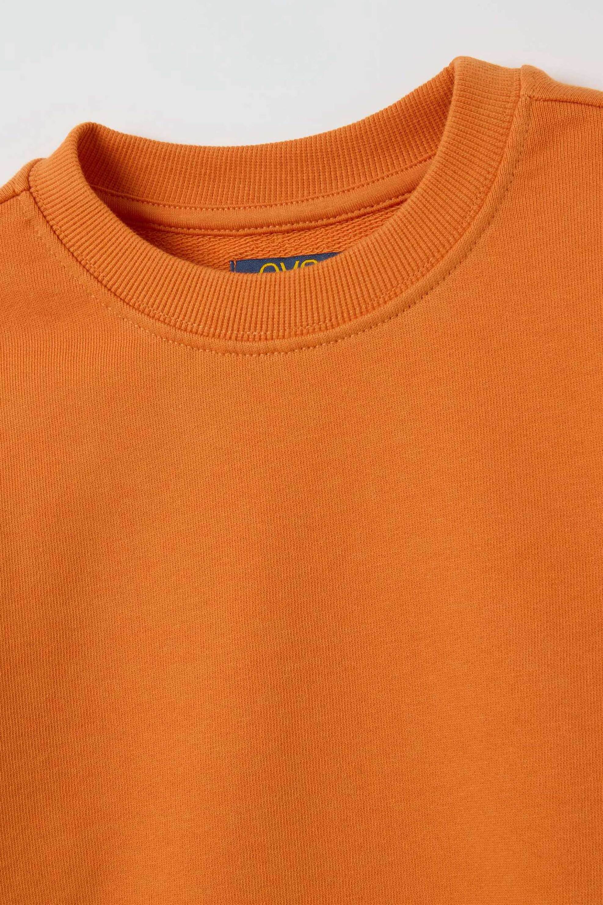 OVS παιδική μπλούζα φούτερ μονόχρωμο Regular Fit - 002448509 Πορτοκαλί φωτογραφία
