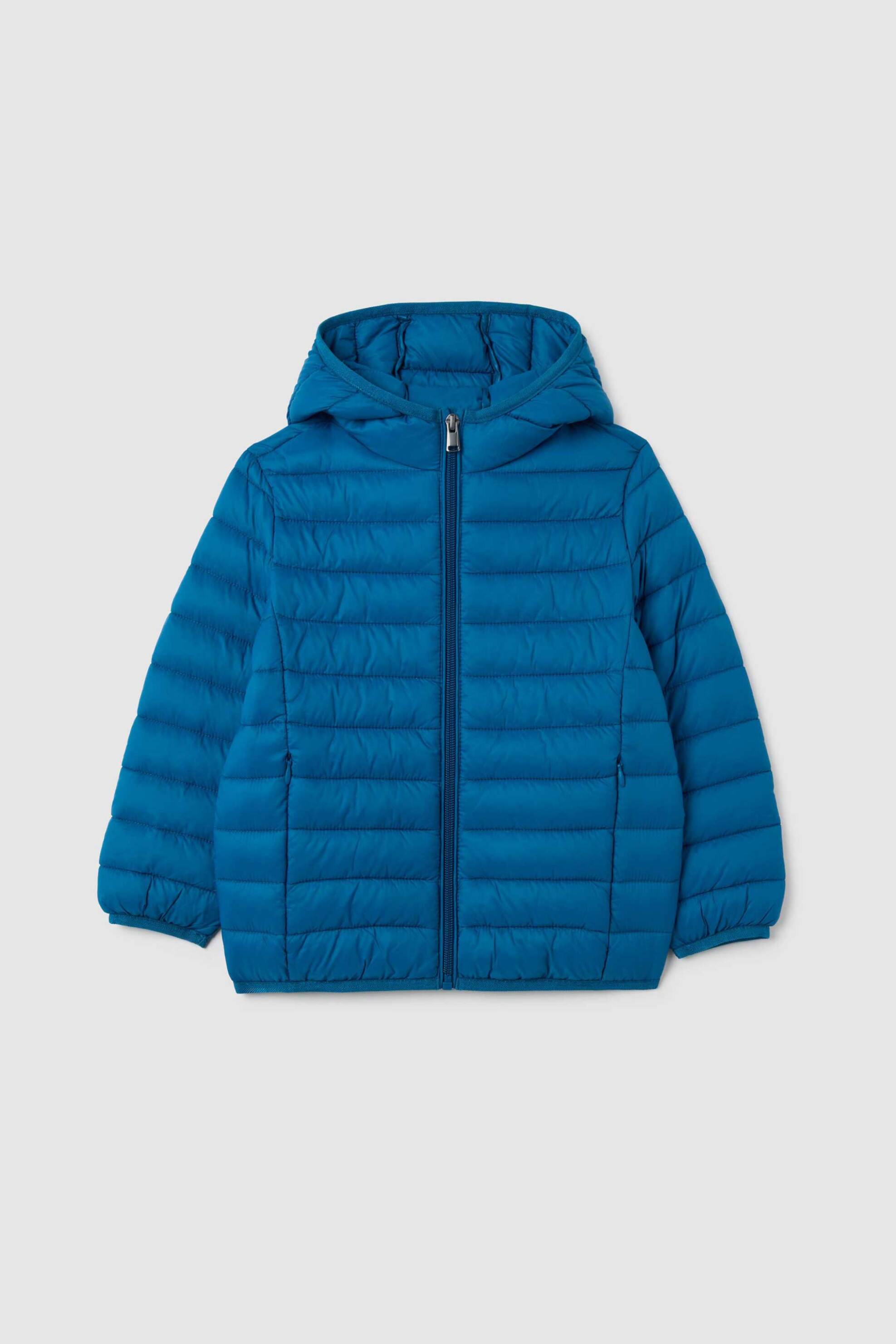 OVS παιδικό μπουφάν με καπιτονέ σχέδιο και κουκούλα Regular Fit - 002394496 Μπλε