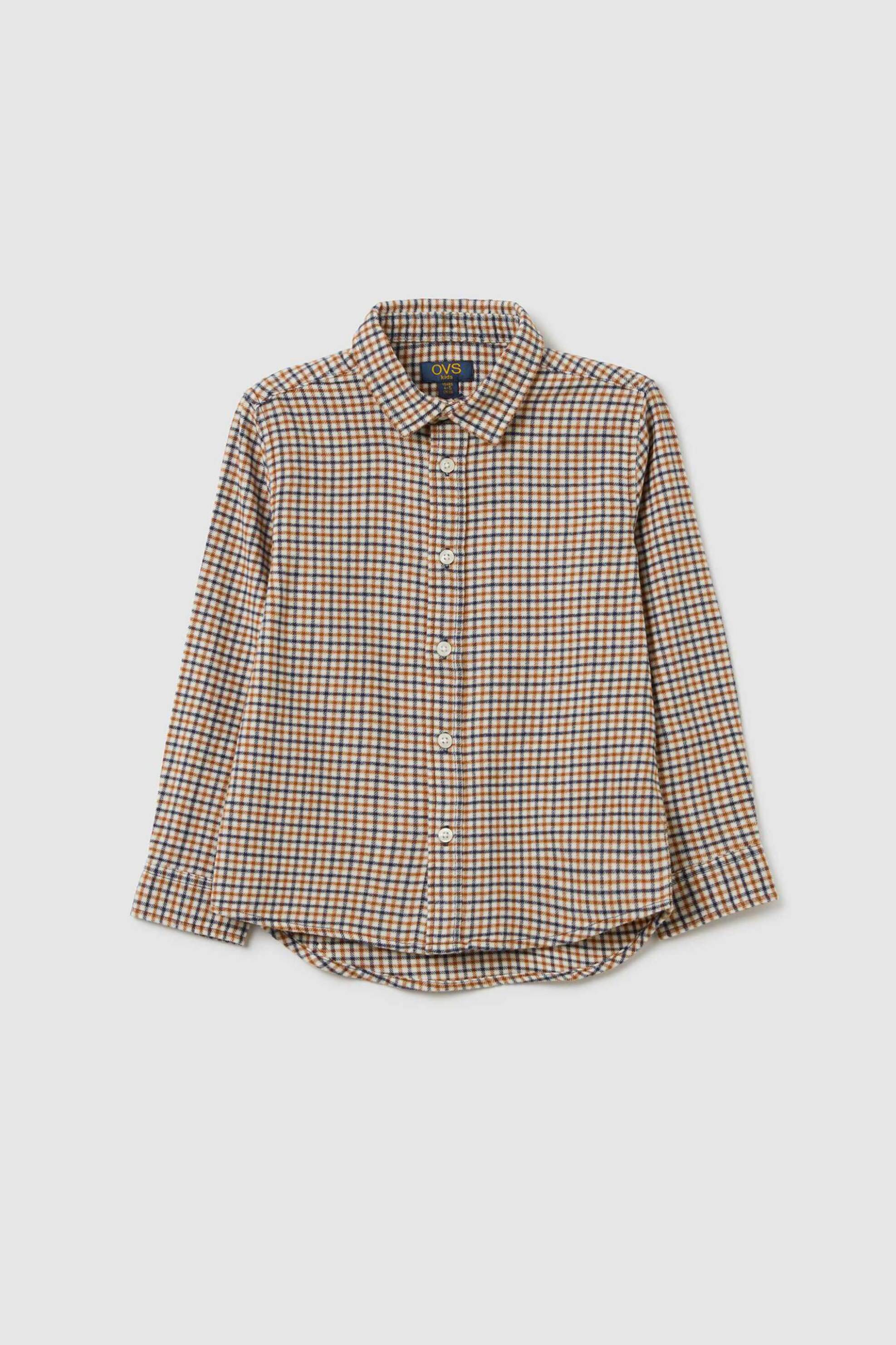OVS παιδικό πουκάμισο καρό σχέδιο - 002447815 Μπεζ