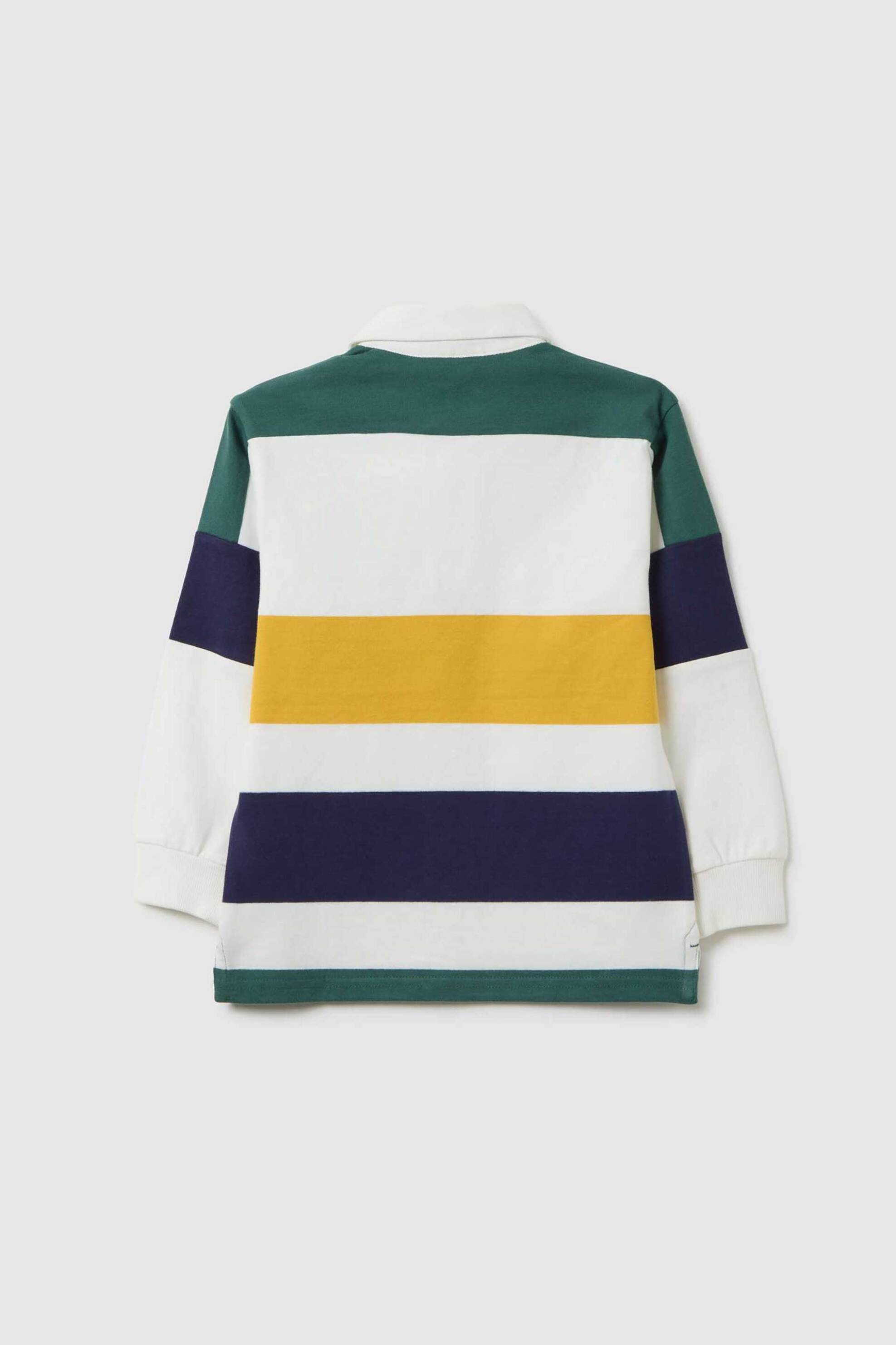 OVS παιδική μπλούζα πόλο με print και ριγέ σχέδιο - 002448544 Λευκό - Μπλε φωτογραφία