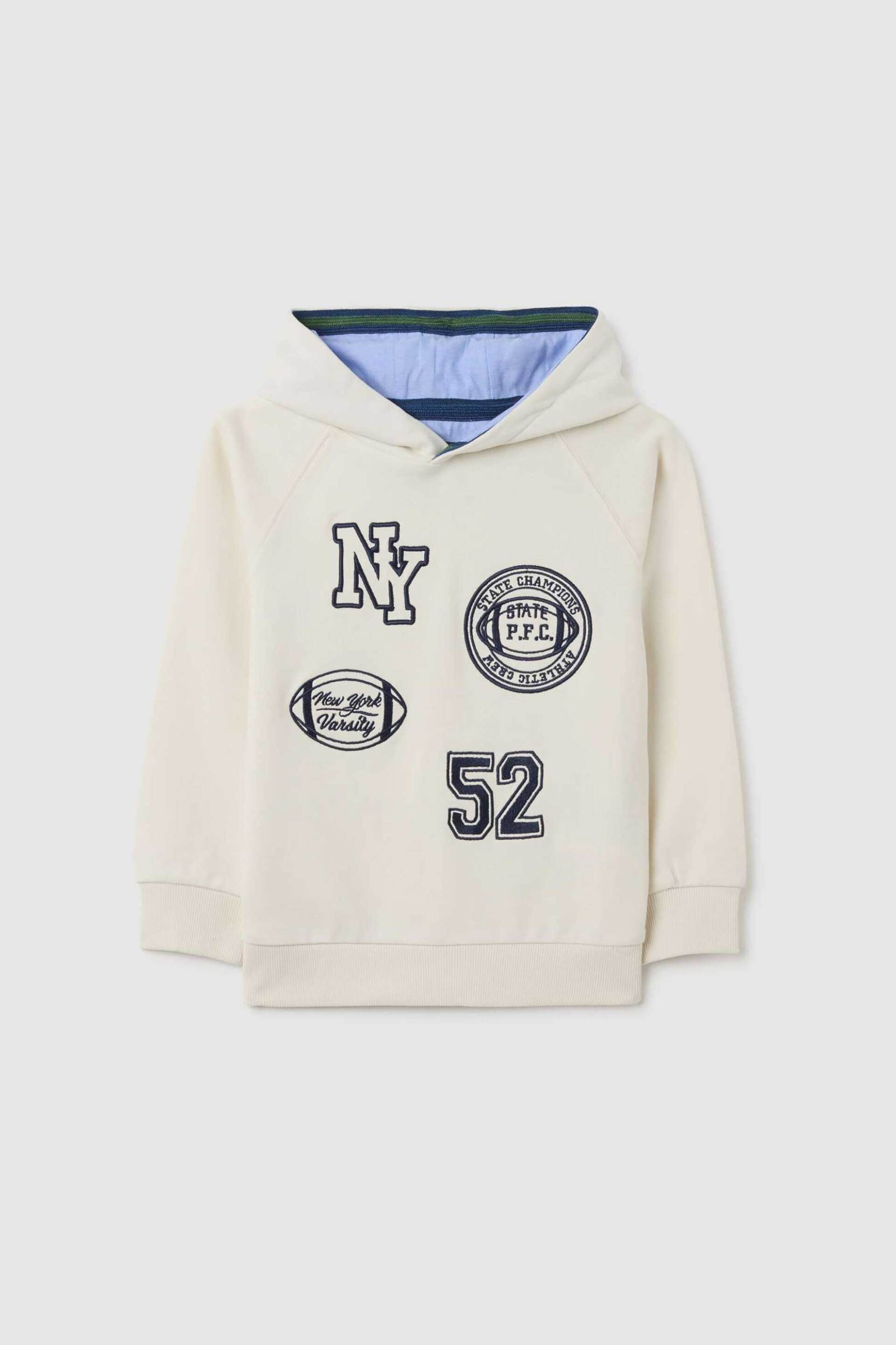 OVS KIDS OVS παιδική μπλούζα φούτερ με all-over print και κουκούλα - 002448551 Λευκό