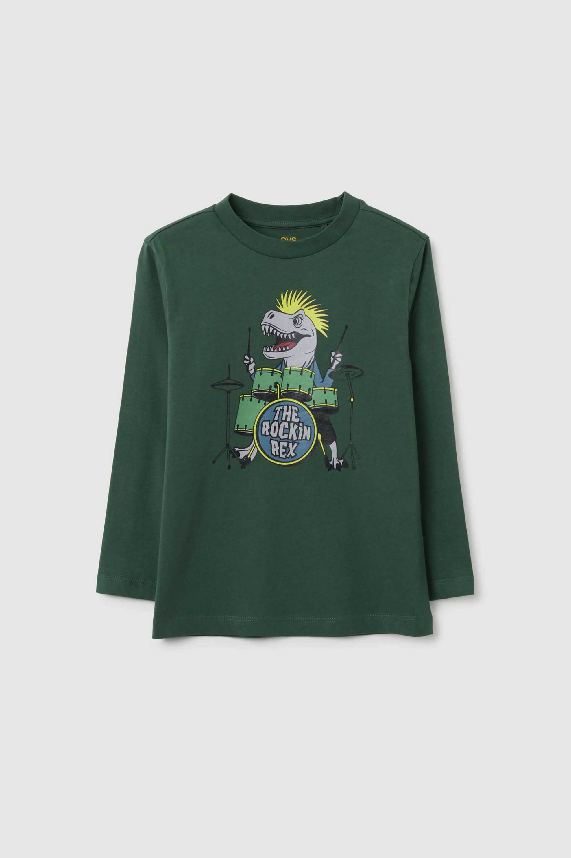 OVS KIDS OVS παιδική μπλούζα με σχέδιο δεινόσαυρο - 002459479 Πράσινο