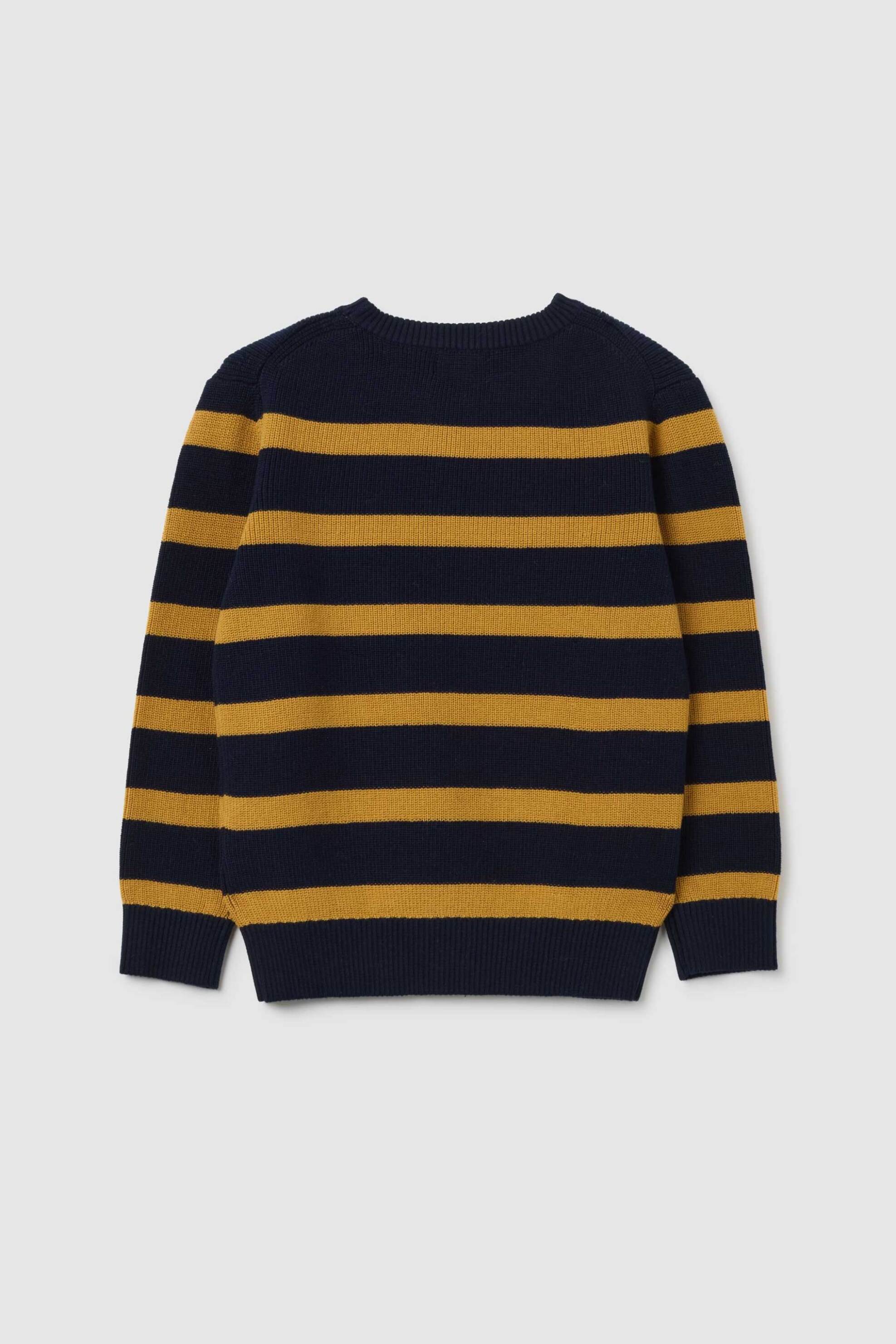 OVS παιδική πλεκτή μπλούζα με ριγέ σχέδιο Regular Fit - 002401374 Μουσταρδί φωτογραφία