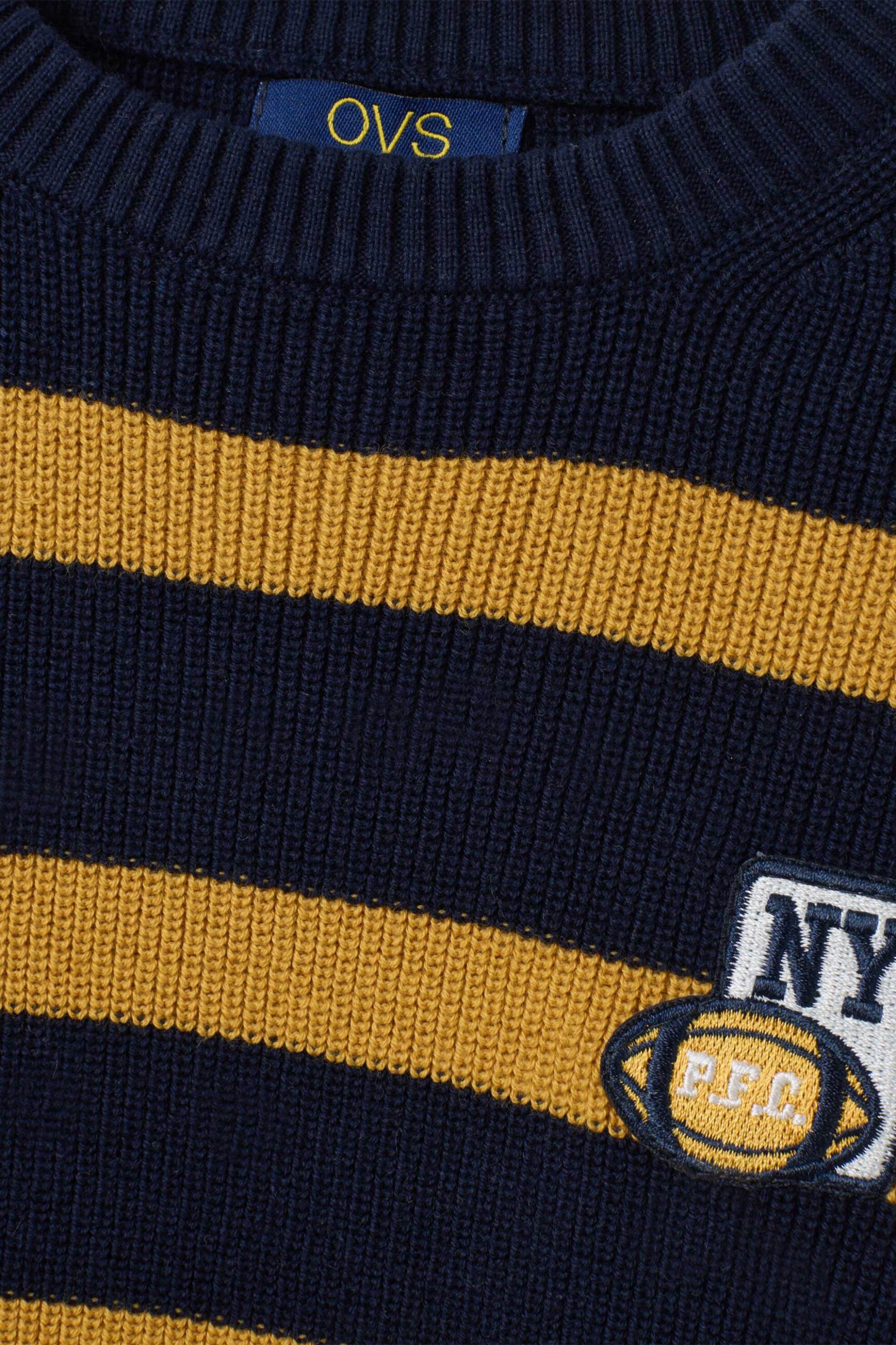 OVS παιδική πλεκτή μπλούζα με ριγέ σχέδιο Regular Fit - 002401374 Μουσταρδί φωτογραφία