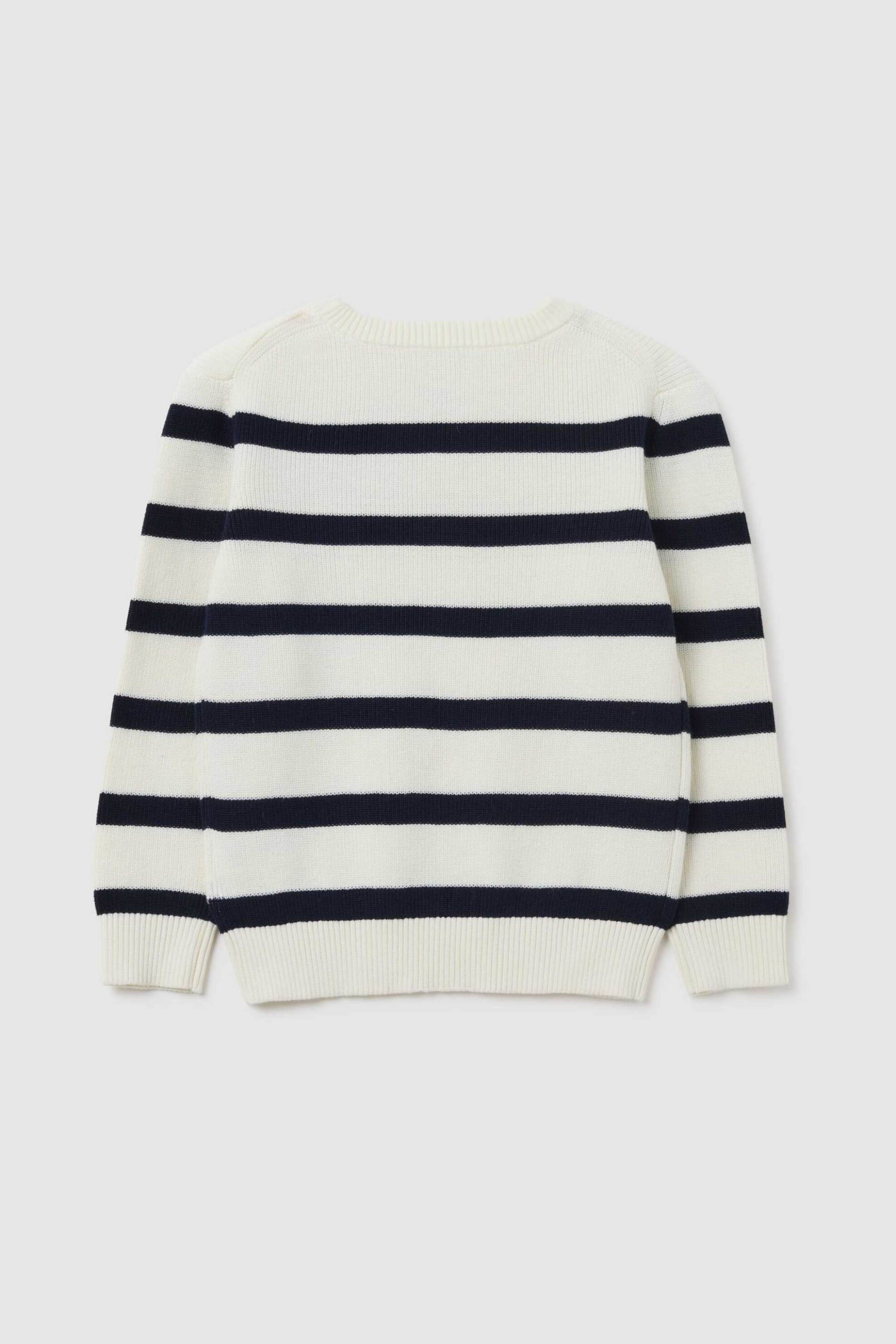 OVS παιδική πλεκτή μπλούζα με ριγέ σχέδιο Regular Fit - 002401381 Λευκό φωτογραφία