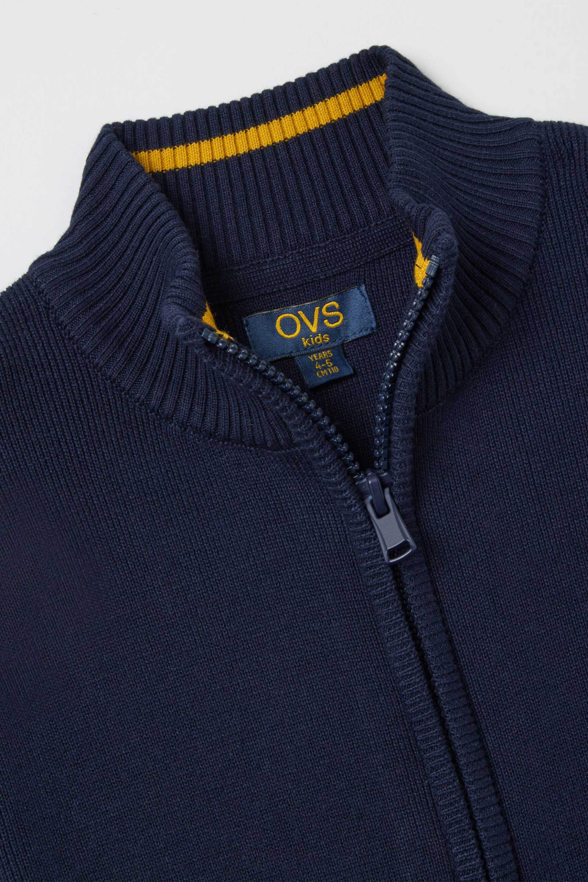 OVS παιδική πλεκτή ζακέτα μονόχρωμη Regular Fit - 002415404 Μπλε φωτογραφία