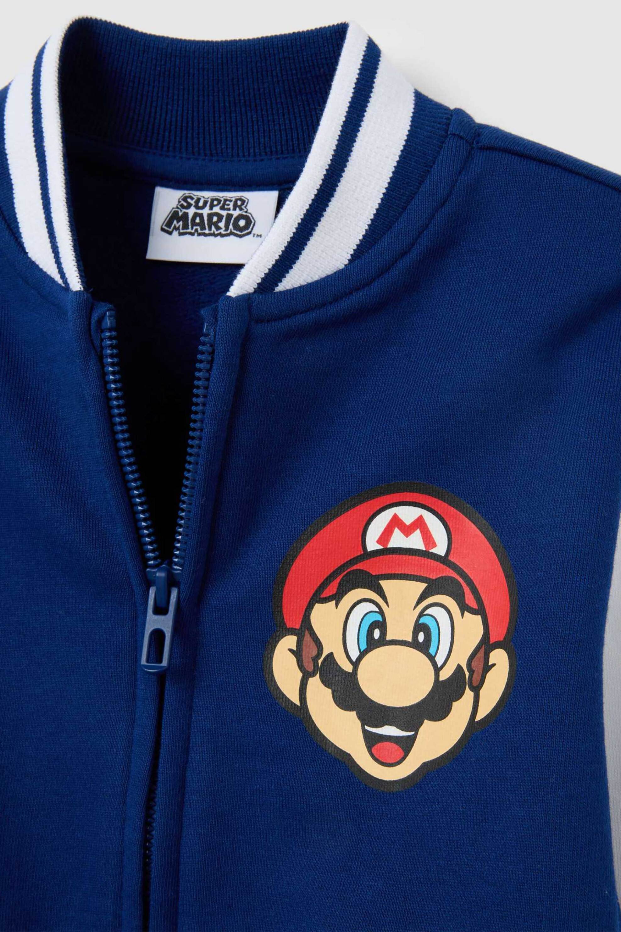 OVS παιδική ζακέτα φούτερ με print "Super Mario" Regular Fit - 002448487 Μπλε φωτογραφία