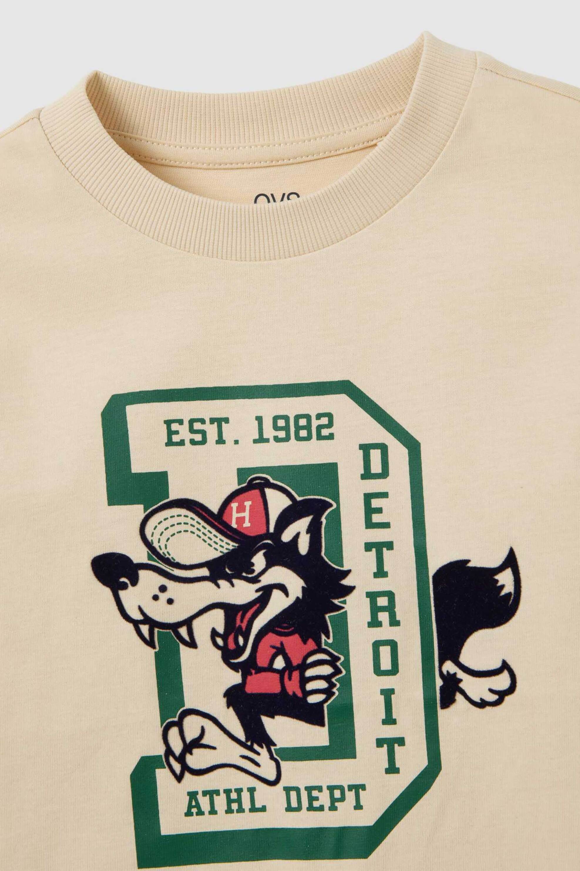 OVS παιδική μπλούζα με print - 002448668 Μπεζ φωτογραφία