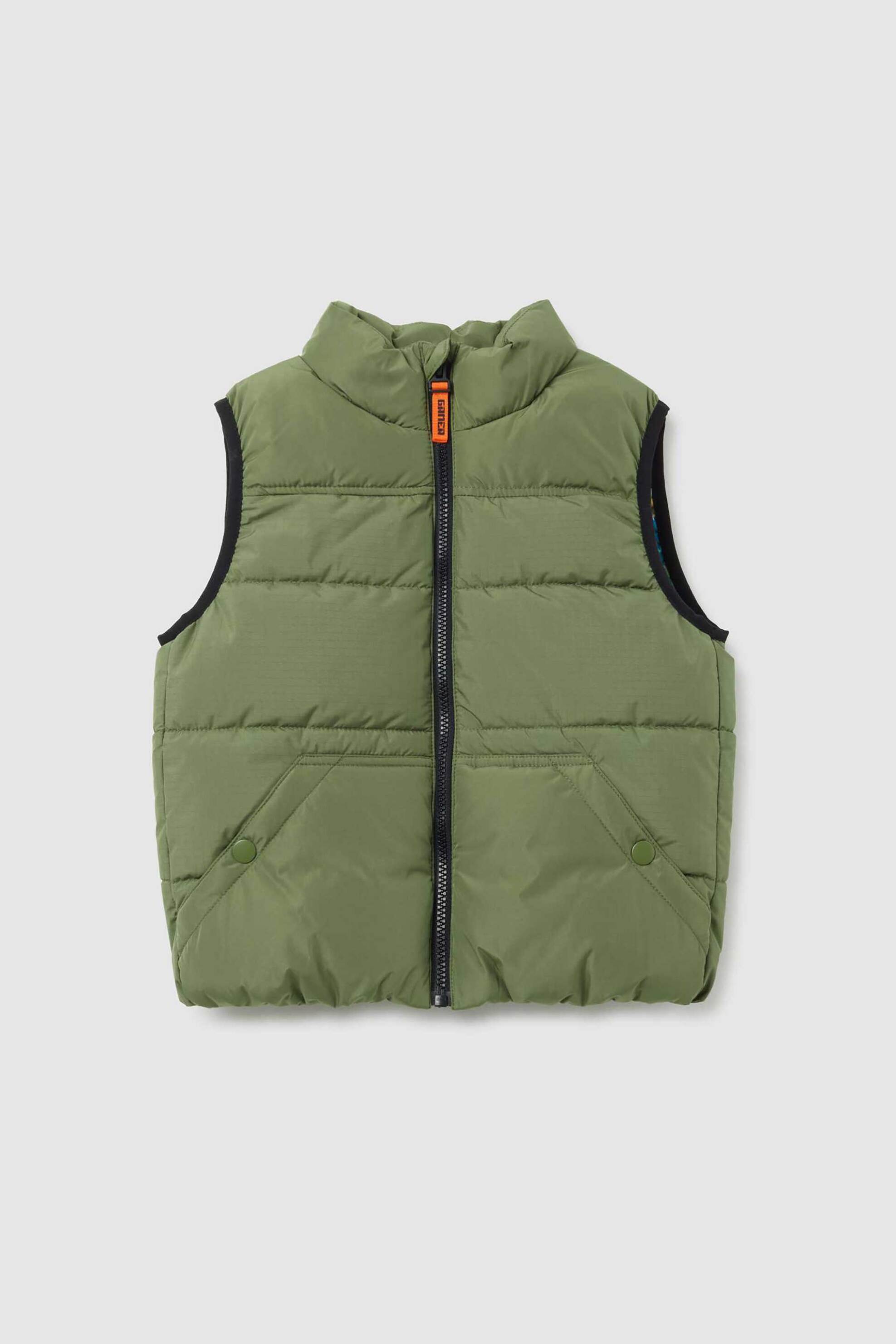 OVS παιδικό αμάνικο μπουφάν με καπιτονέ σχέδιο Regular Fit - 002397540 Πράσινο