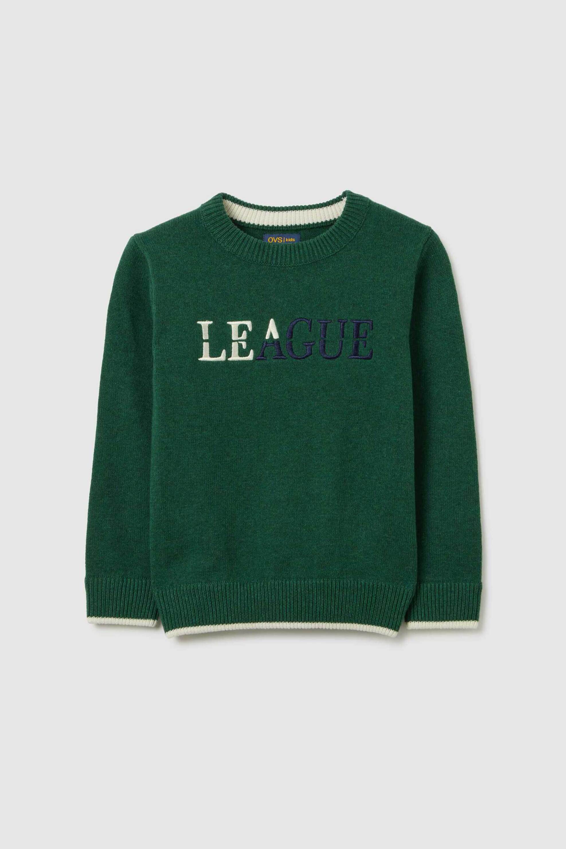 OVS παιδικό πουλόβερ με κεντημένο print - 002415397 Πράσινο
