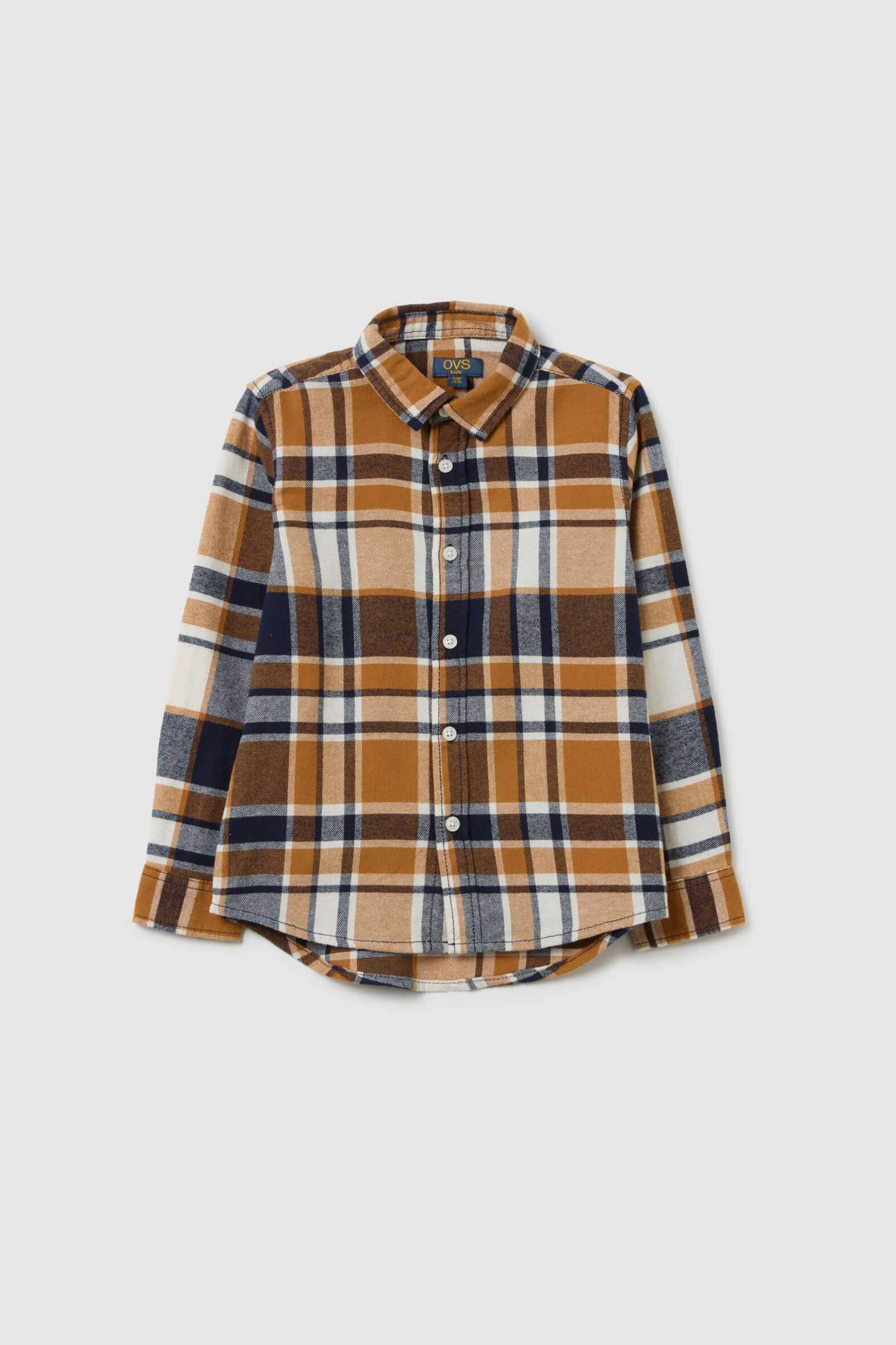 OVS παιδικό πουκάμισο καρό σχέδιο - 002447808 Καφέ