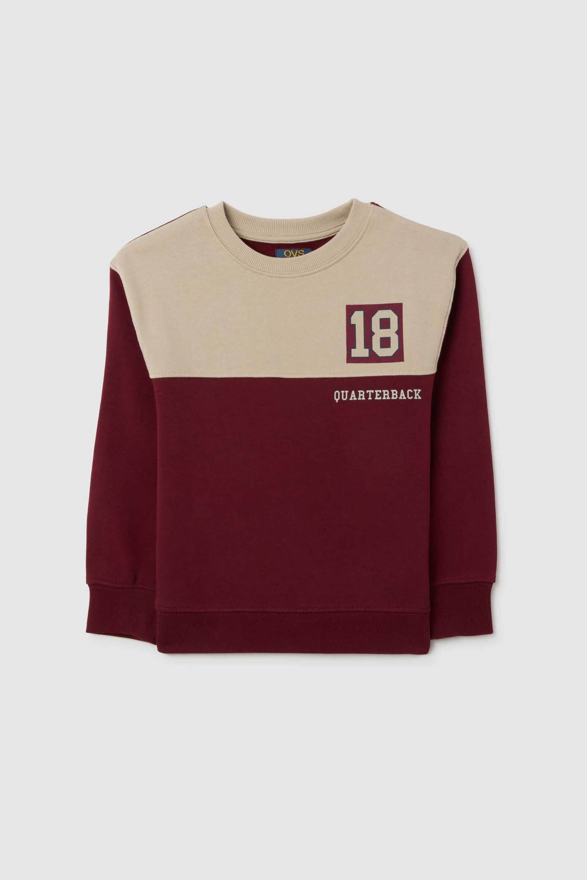 OVS παιδική μπλούζα φούτερ με print Regular Fit - 002477017 Μπορντό