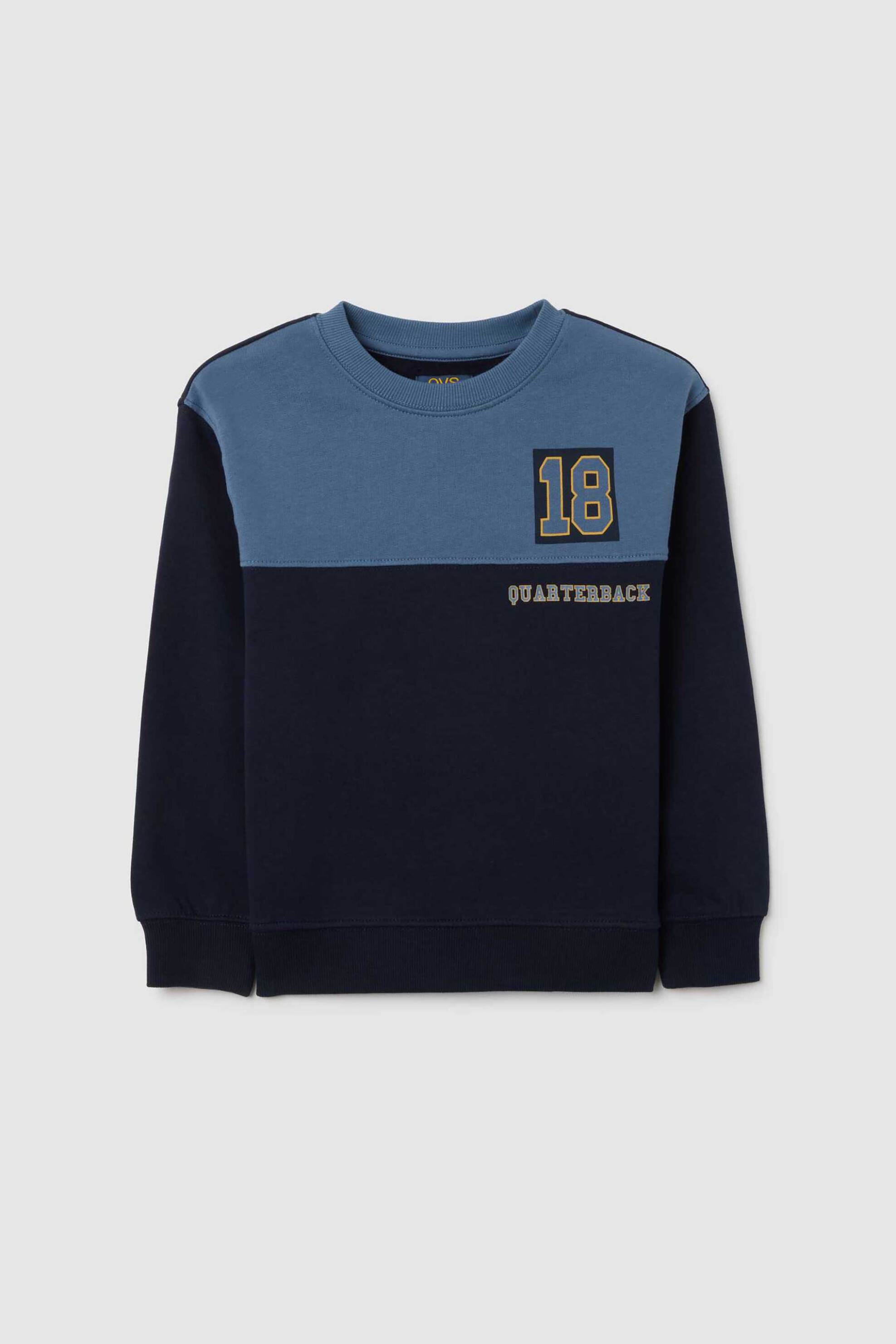 OVS παιδική μπλούζα φούτερ με print Regular Fit - 002477024 Σκούρο Μπλε