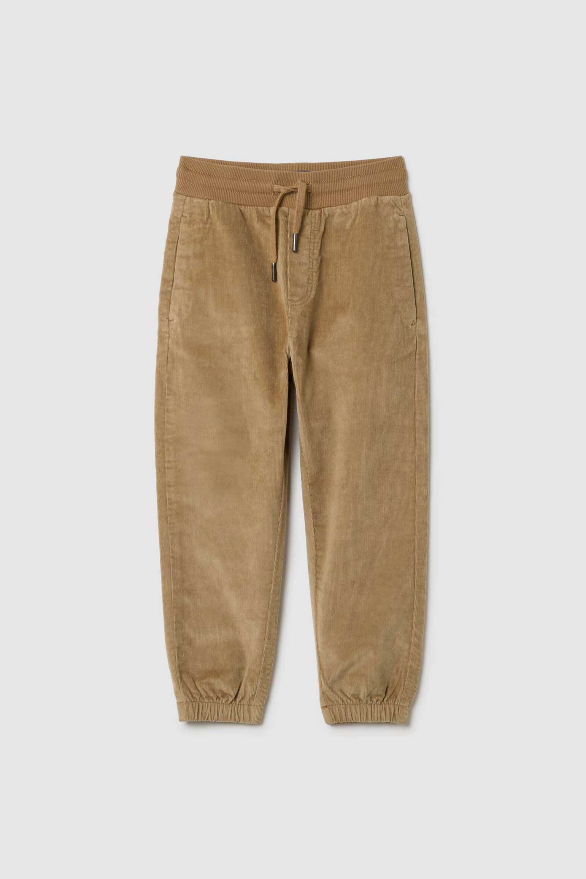 OVS παιδικό παντελόνι φόρμας με ελαστική μέση και βελούδινη υφή Regular Fit - 002448438 Μπεζ