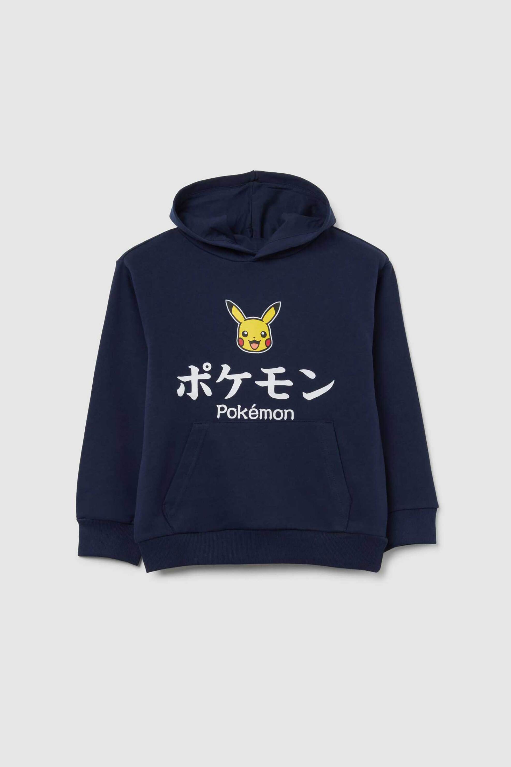 OVS παιδική μπλούζα φούτερ με κουκούλα και print "Pokémon" Regular Fit - 002454883 Σκούρο Μπλε