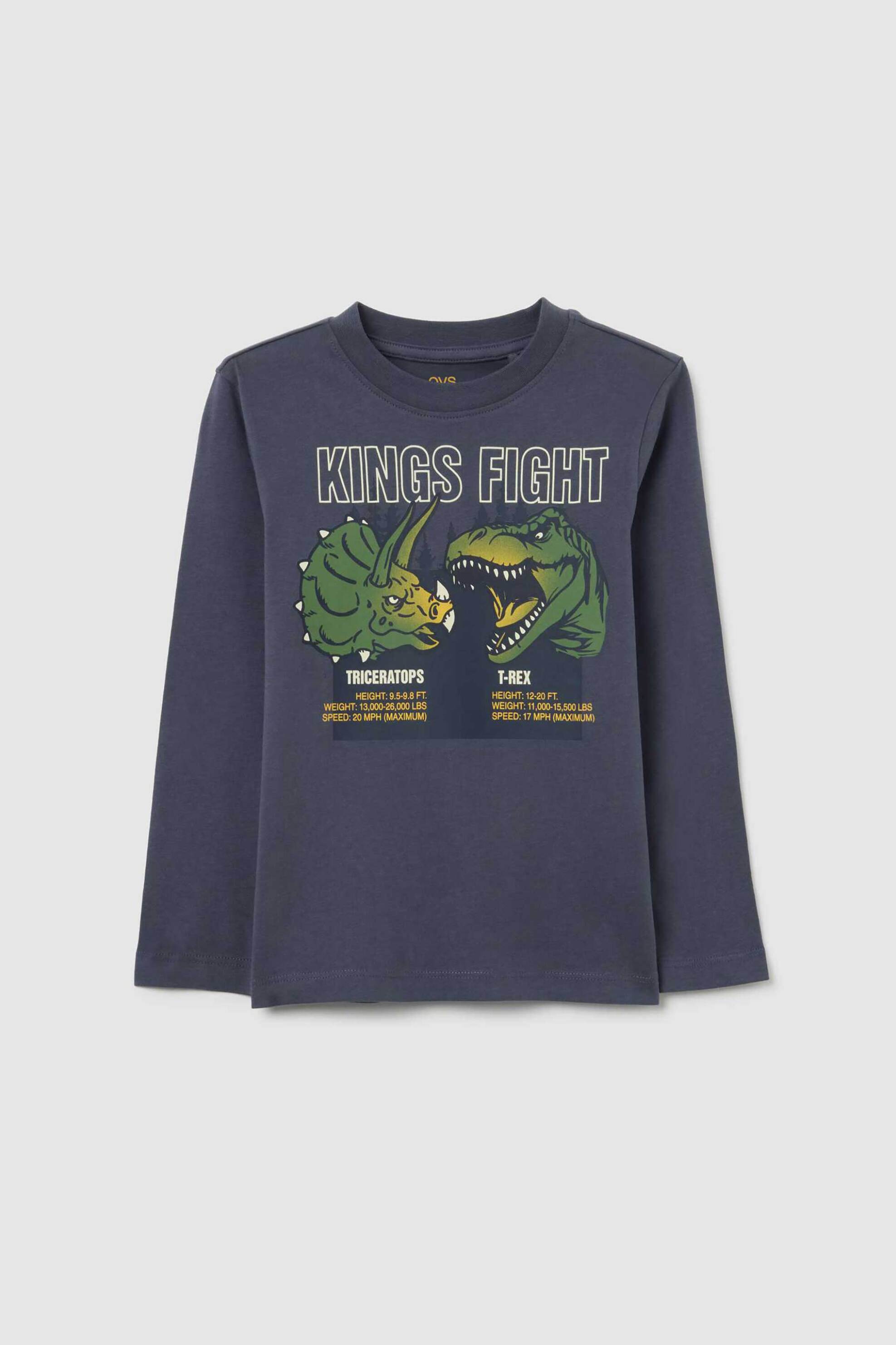 OVS παιδική μπλούζα με print Regular Fit - 002476898 Σκούρο Μπλε