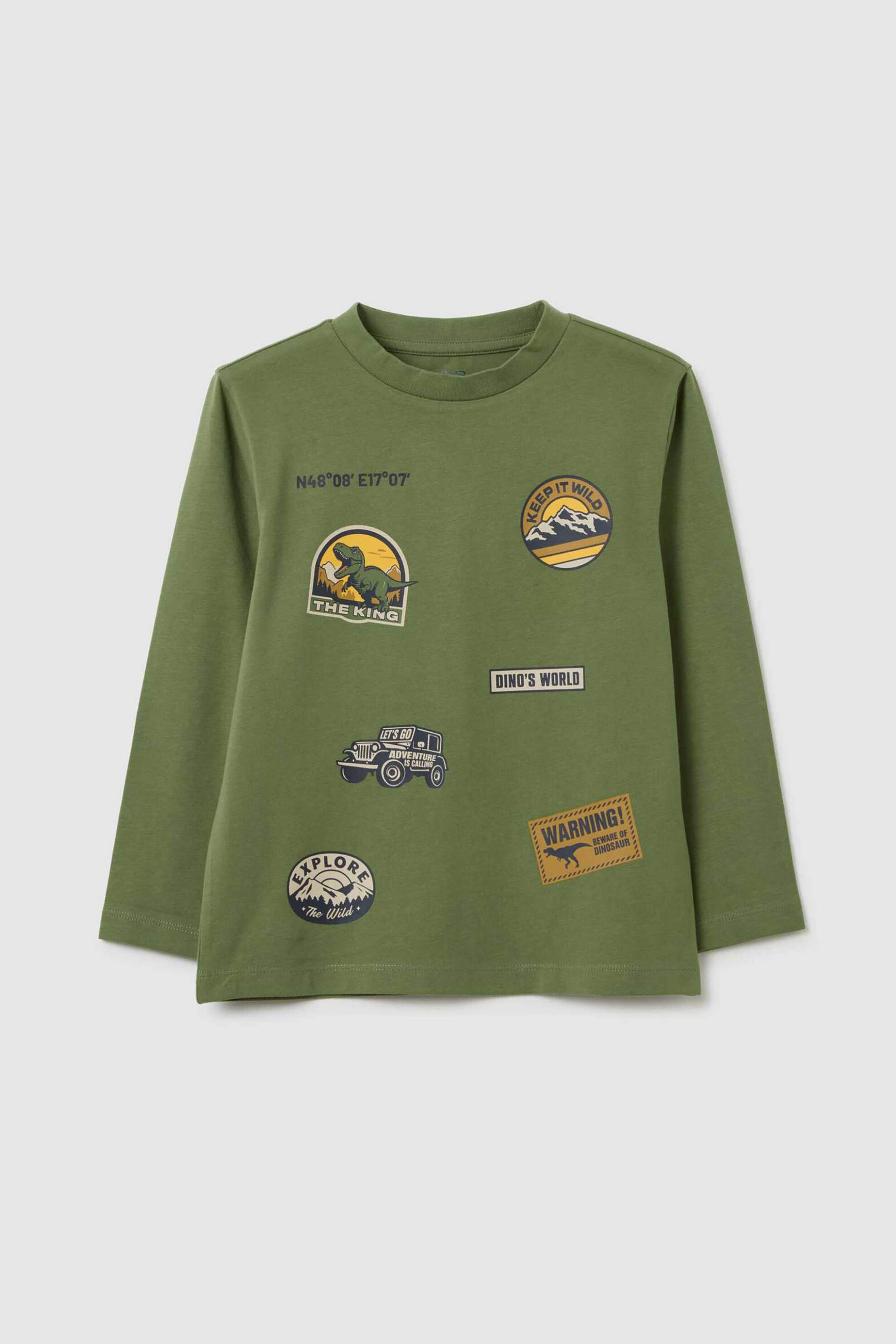 OVS παιδική μακρυμάνικη μπλούζα με all-over print Regular Fit - 002477108 Πράσινο