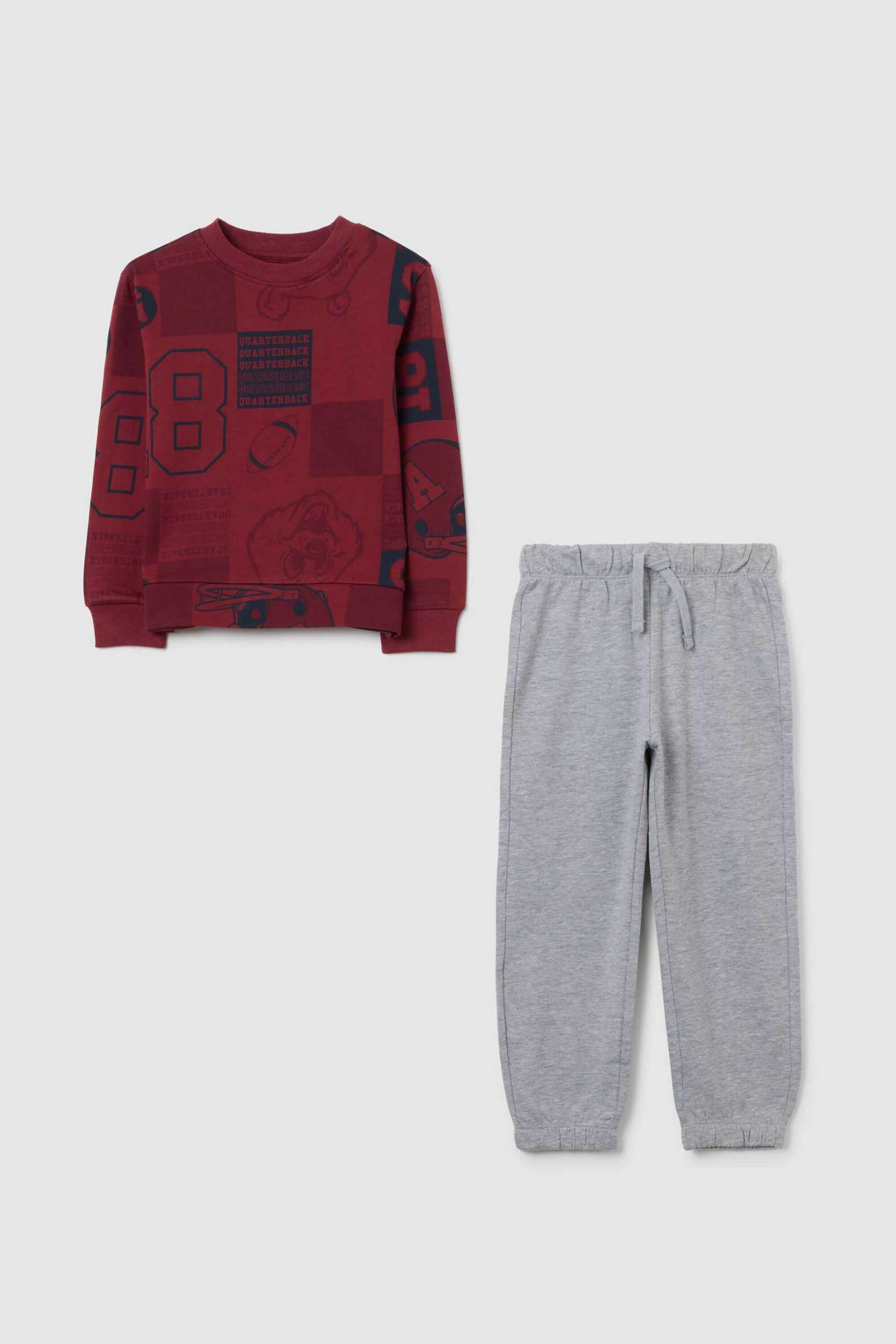 OVS παιδικό σετ μπλούζα φούτερ με παντελόνι φόρμας (2 τεμάχια) - 002476968 Κόκκινο