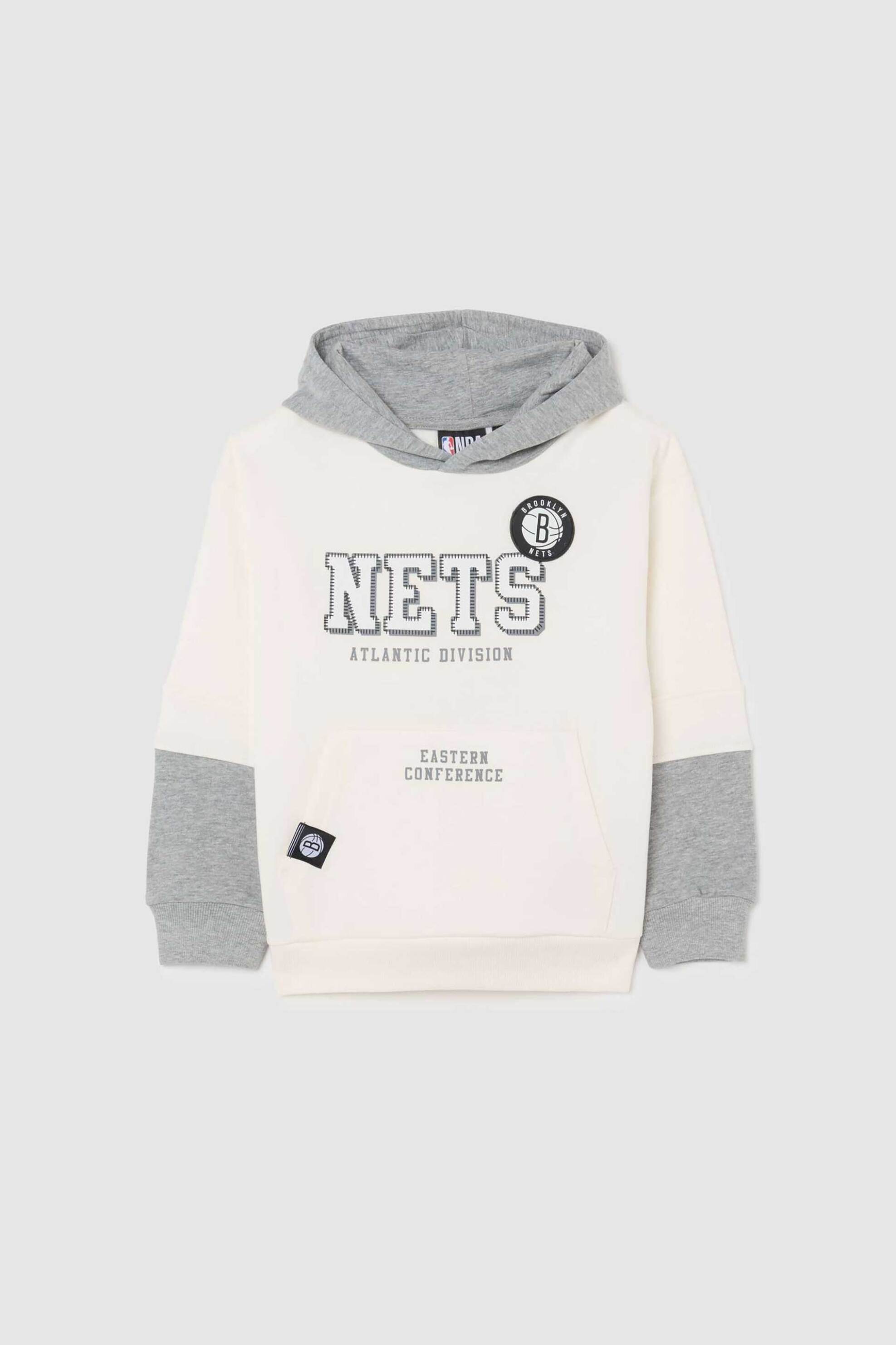 OVS παιδική μπλούζα φούτερ με print "Nets" Oversized - 002447971 Μπεζ