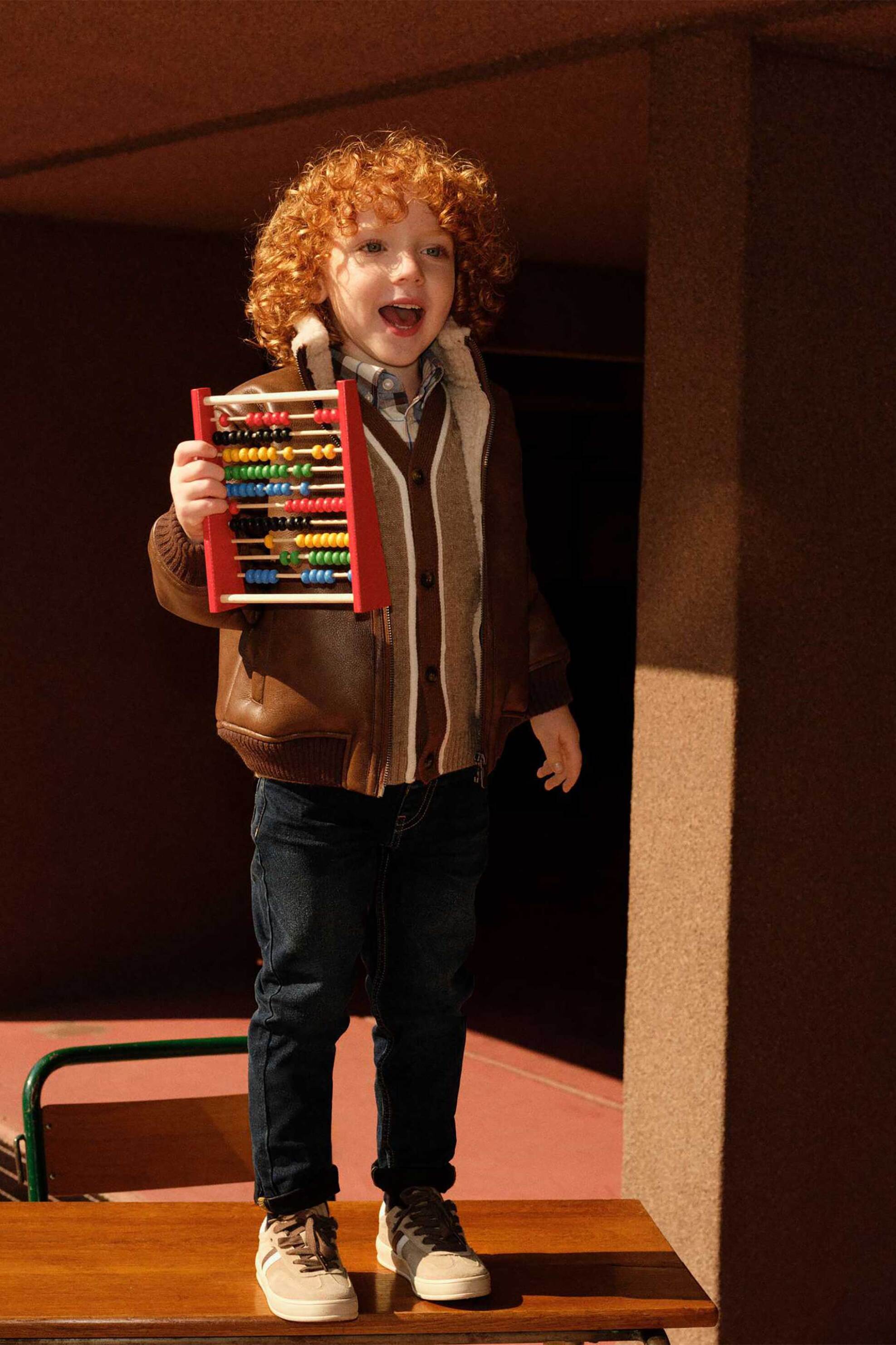 ΟVS παιδικό faux leather jacket με ψηλό γιακά - 002473217 Καφέ