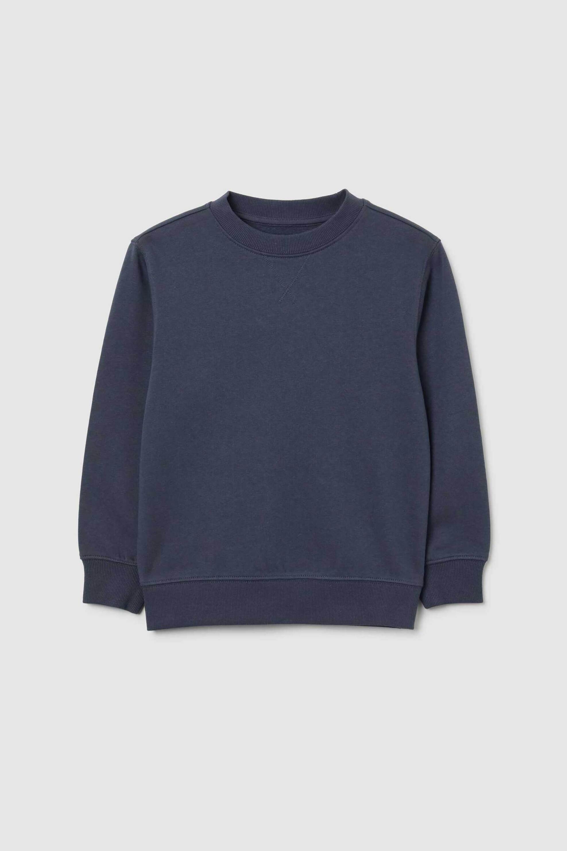 OVS παιδική μπλούζα φούτερ μονόχρωμη Regular Fit - 002476926 Σκούρο Μπλε