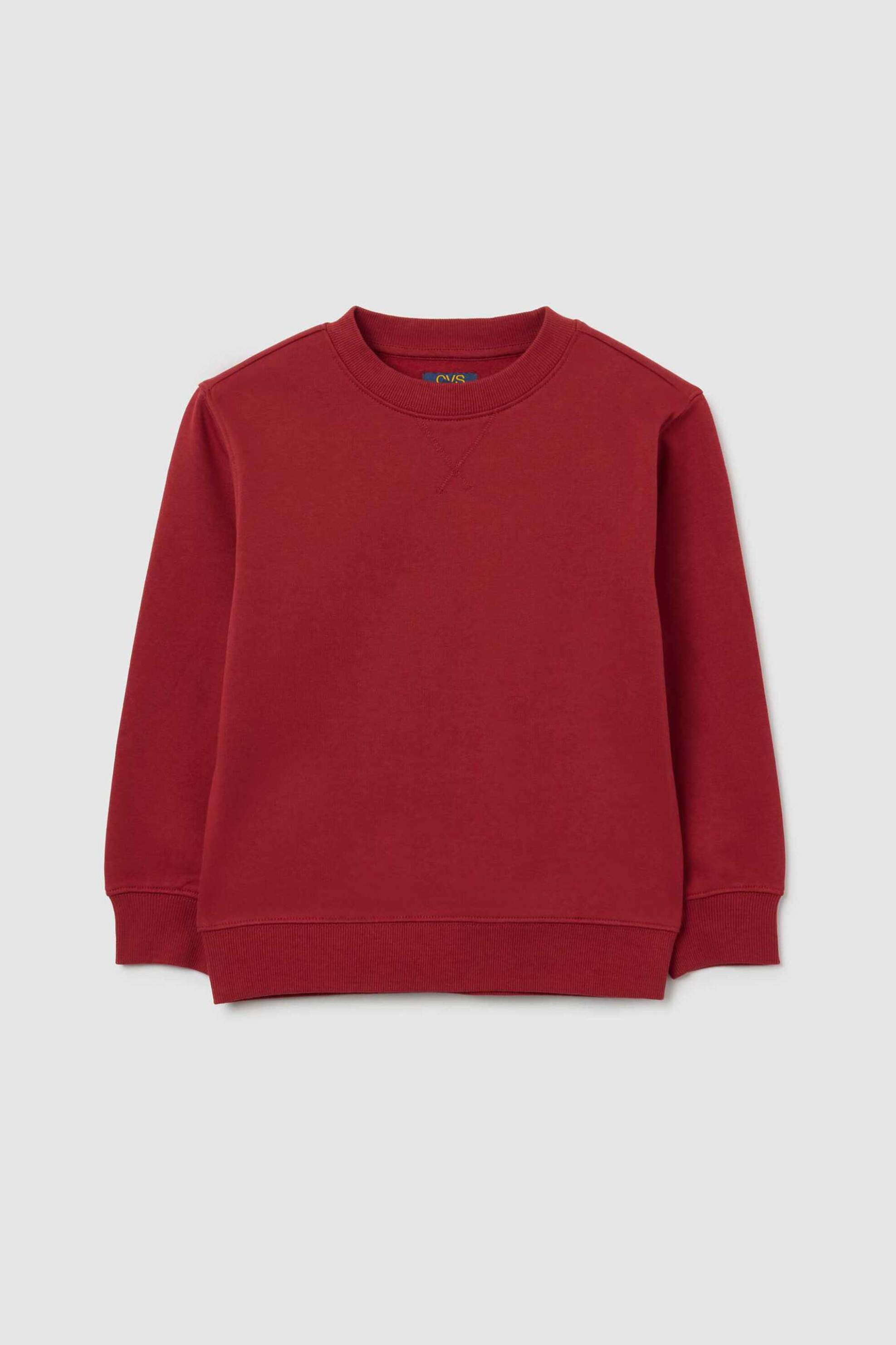 OVS παιδική μπλούζα φούτερ μονόχρωμη Regular Fit - 002476933 Κόκκινο