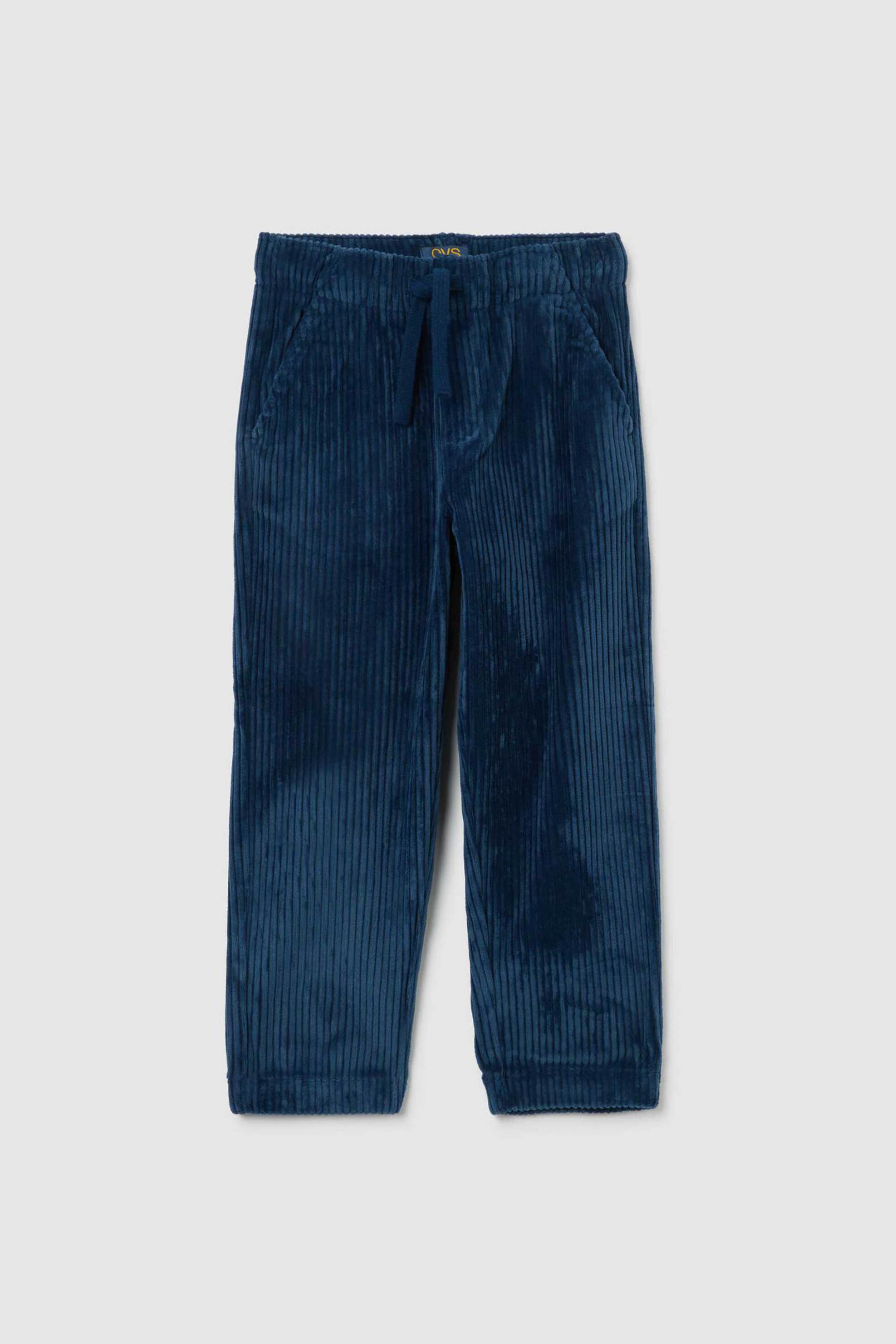 OVS παιδικό παντελόνι με ελαστική μέση μονόχρωμο Regular Fit - 002478172 Μπλε