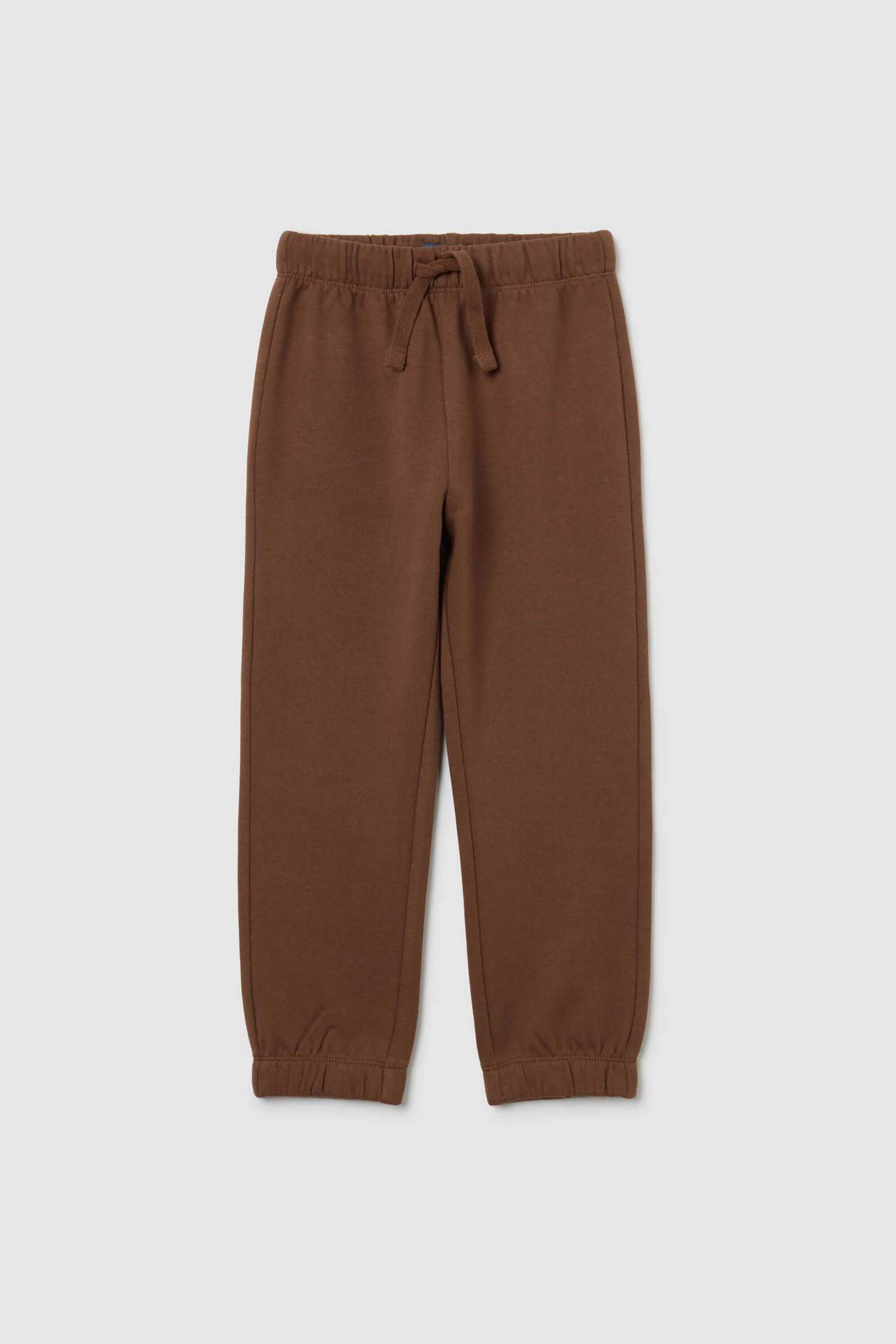 OVS παιδικό παντελόνι φόρμας με ελαστική μέση μονόχρωμο Regular Fit - 002481138 Καφέ