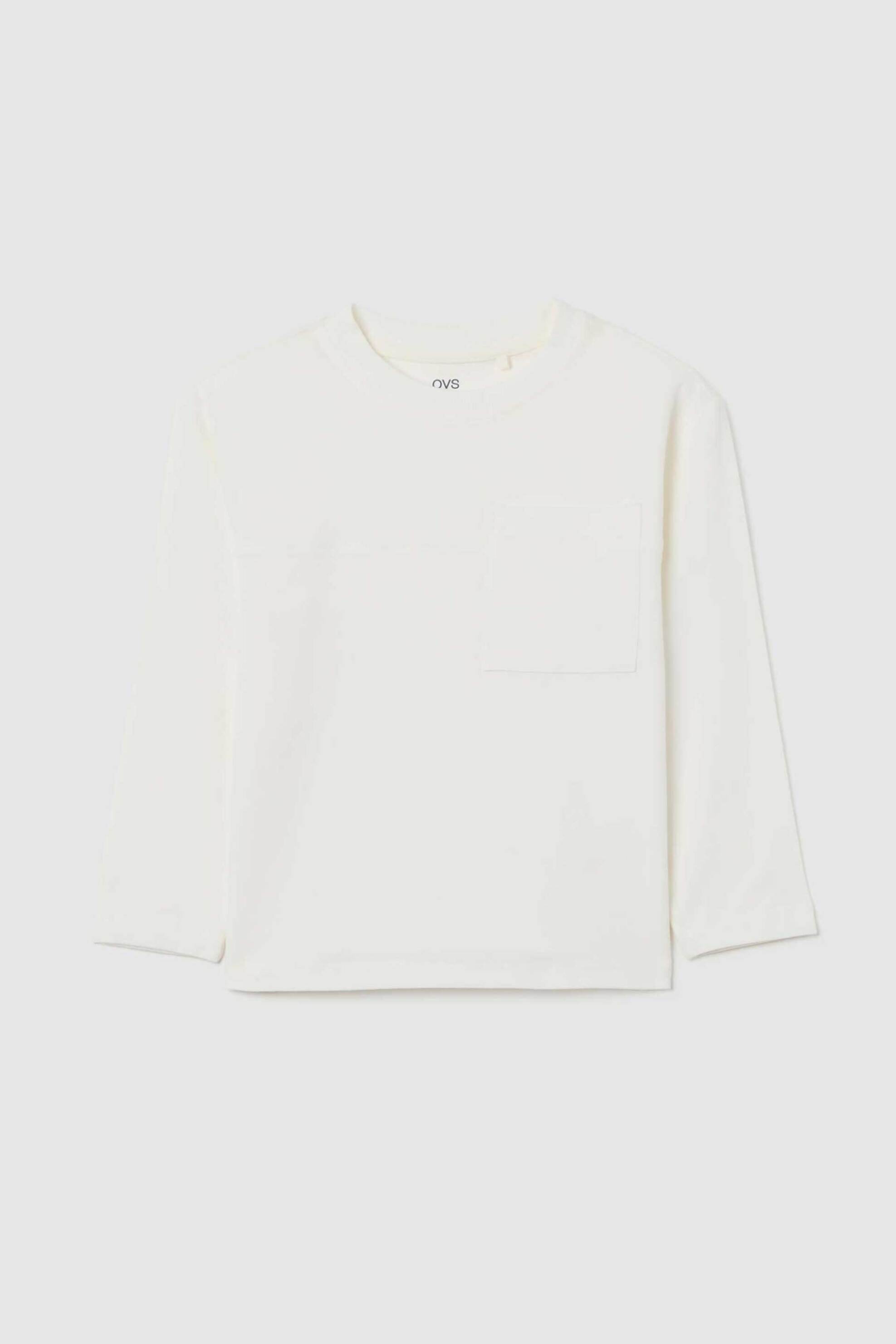 OVS παιδική μπλούζα μονόχρωμη Regular Fit - 002481505 Λευκό