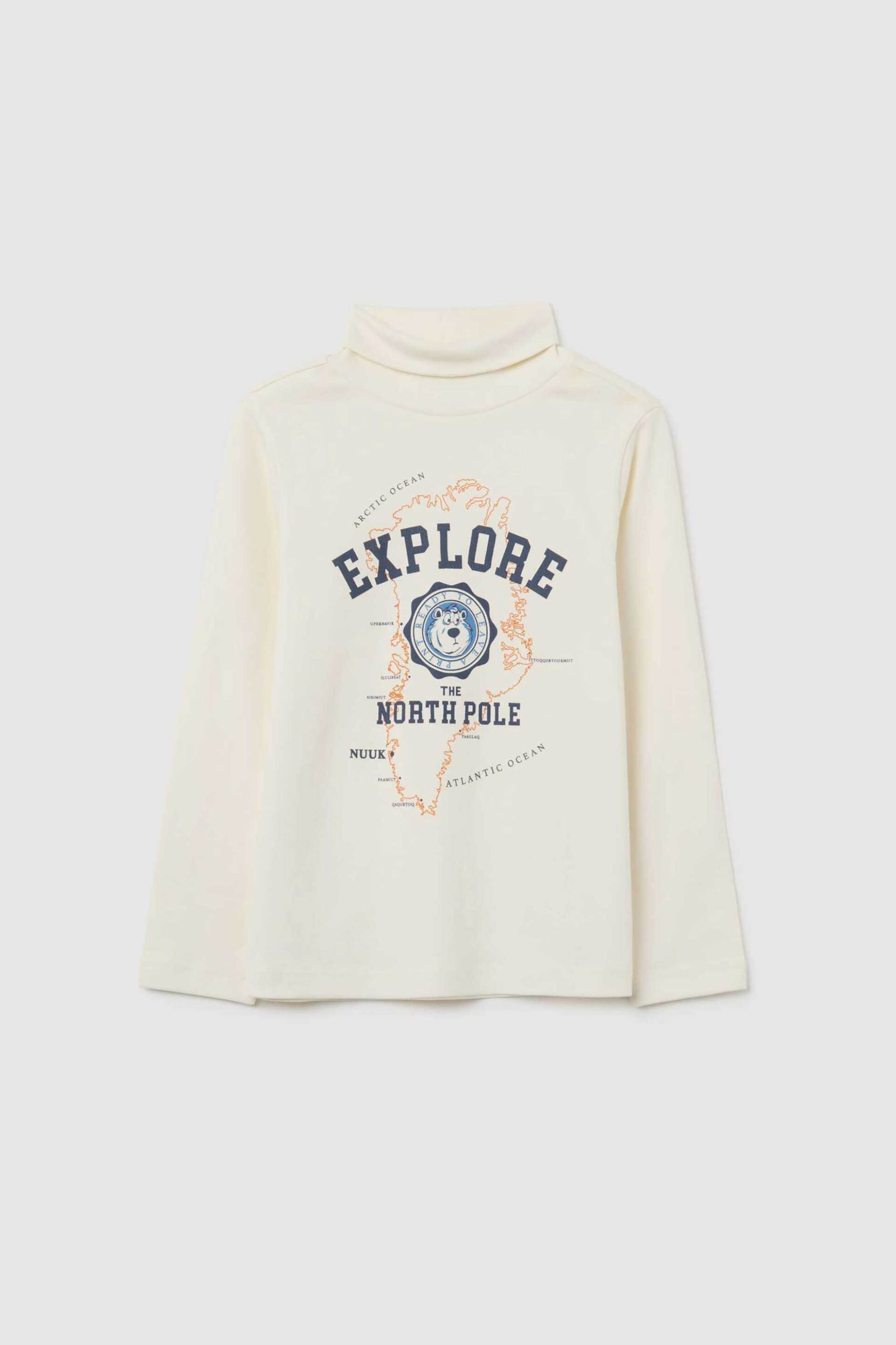 OVS παιδική μπλούζα ζιβάγκο με print - 002491079 Λευκό