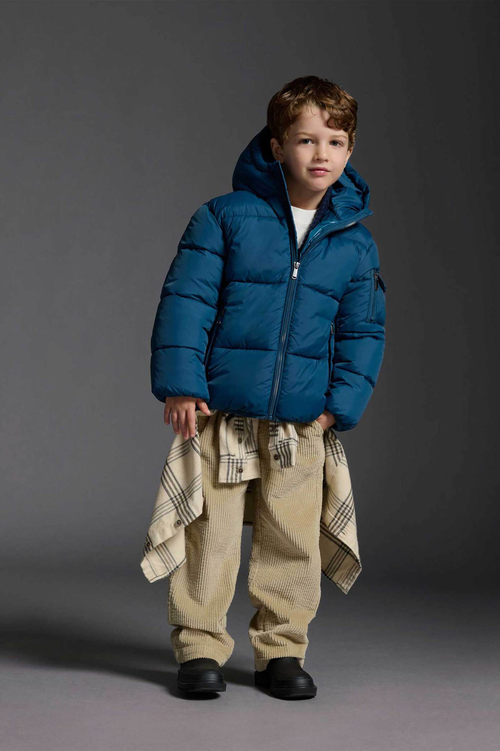 OVS παιδικό μπουφάν με καπιτονέ σχέδιο και κουκούλα Regular Fit - 002465973 Μπλε